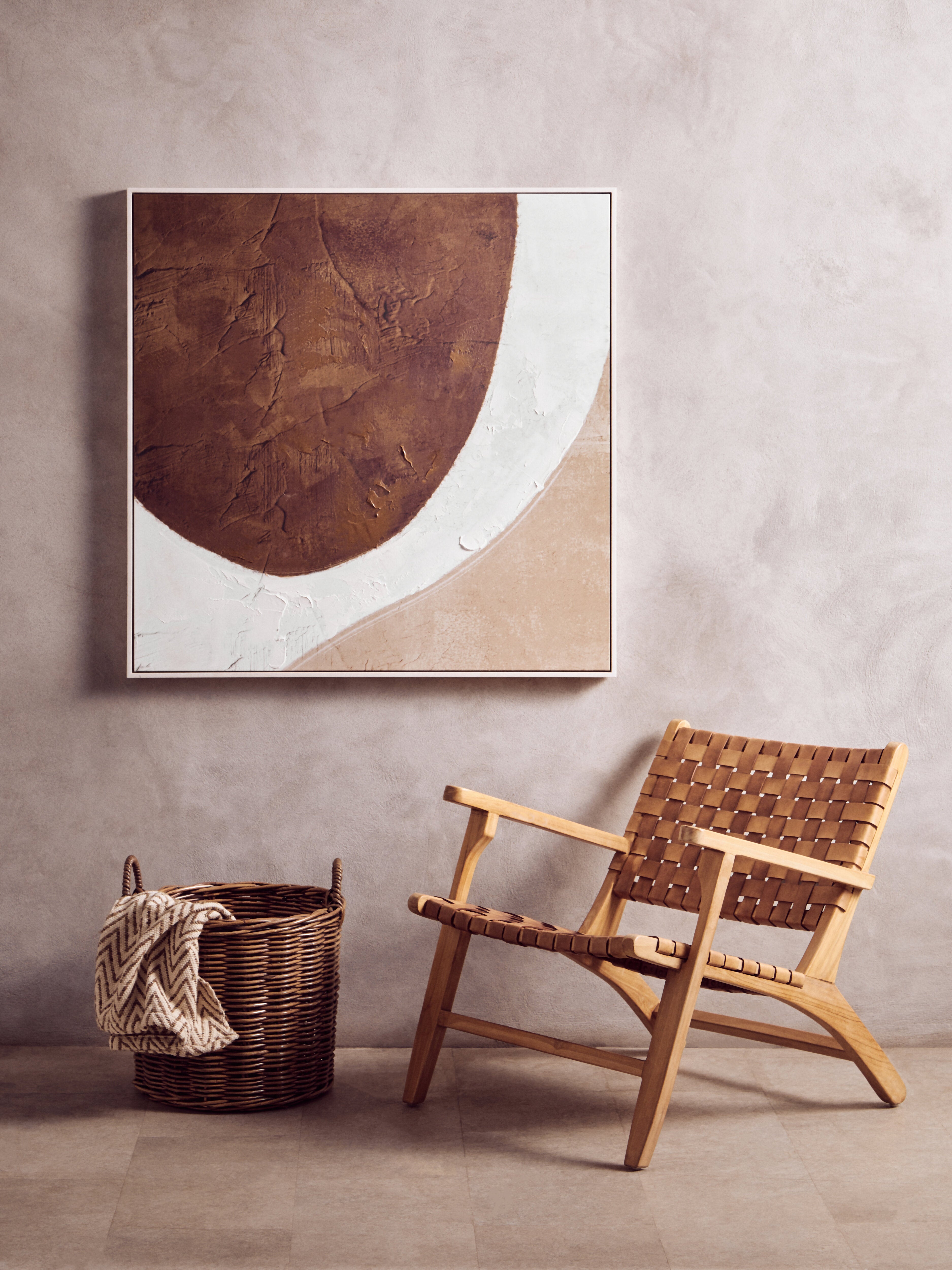 Noah Brown & Natural Textured Wall Art Canvas
