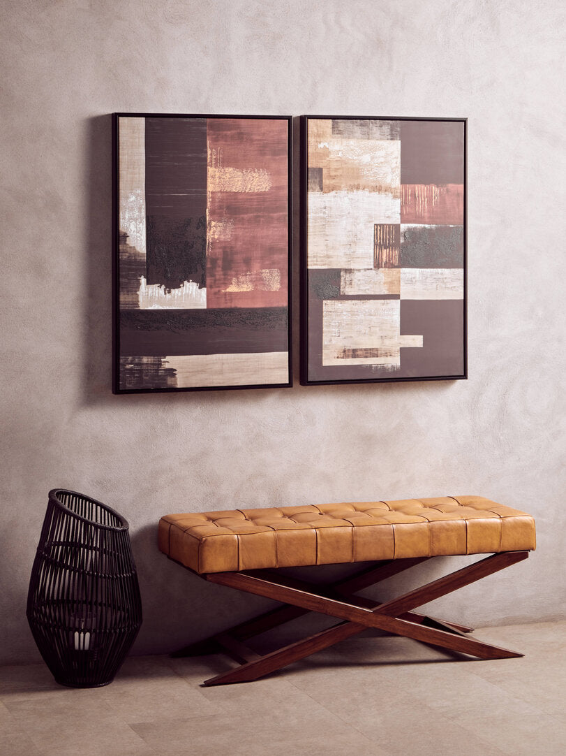 Noah Set of 2 Geometric Abstract Canvas Wall Art