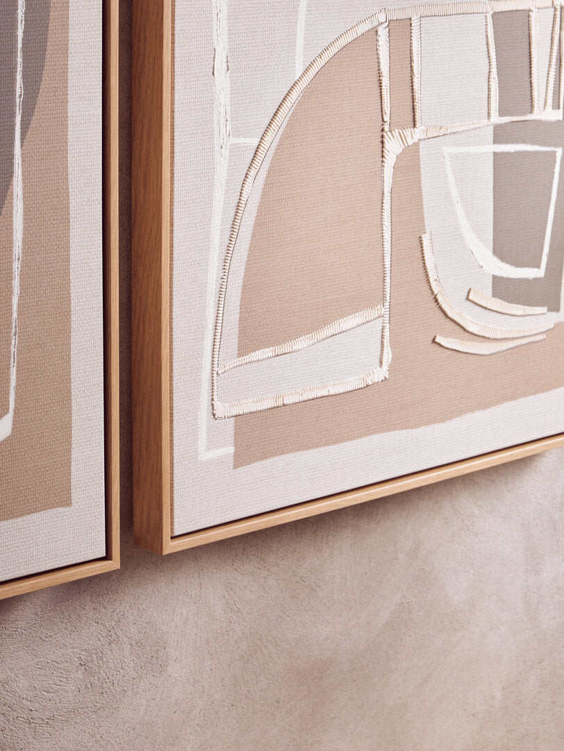 Noah Set of 2 Neutral Abstract Canvas Wall Art