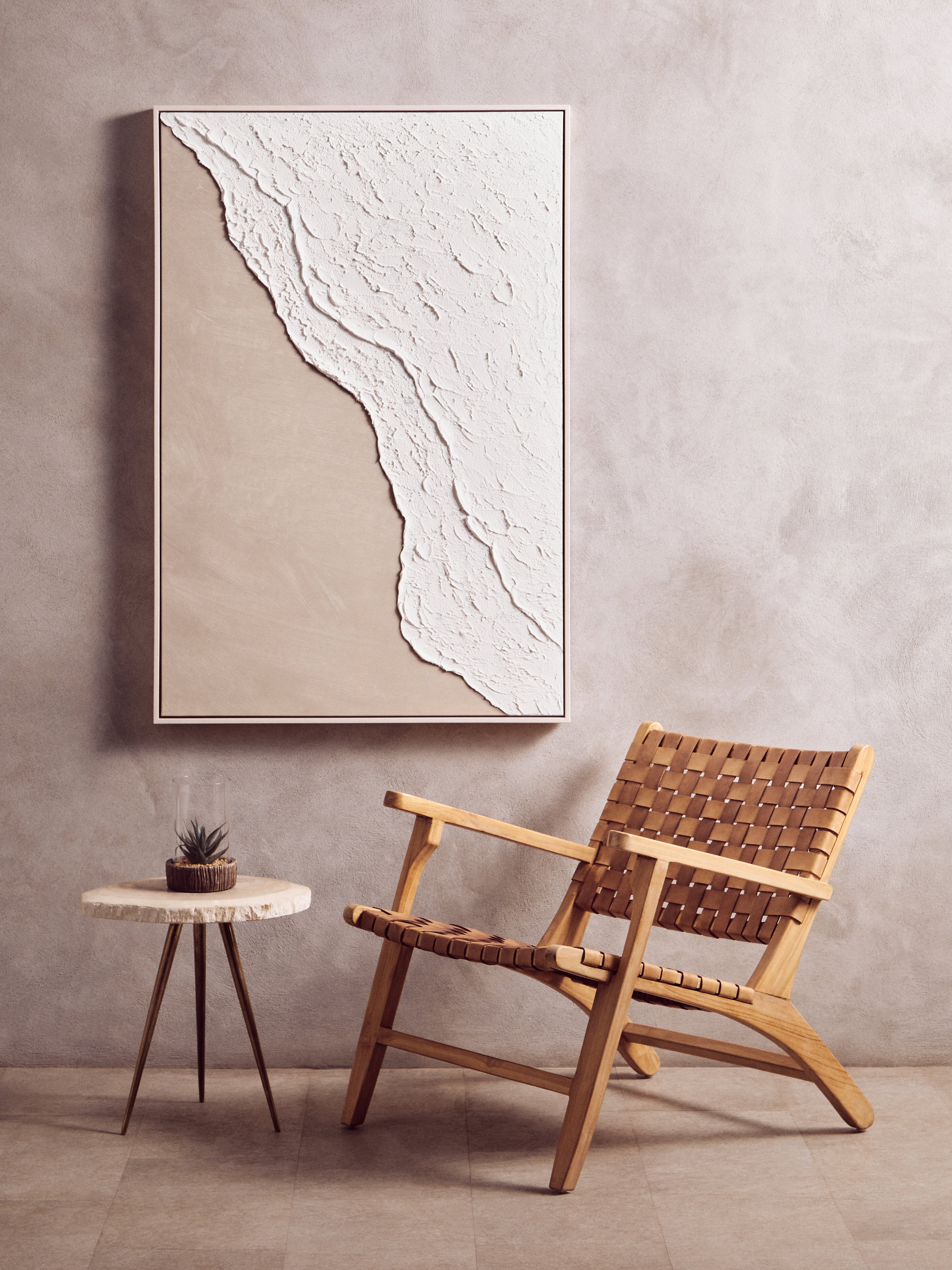 Noah Natural & White Textured Wall Art