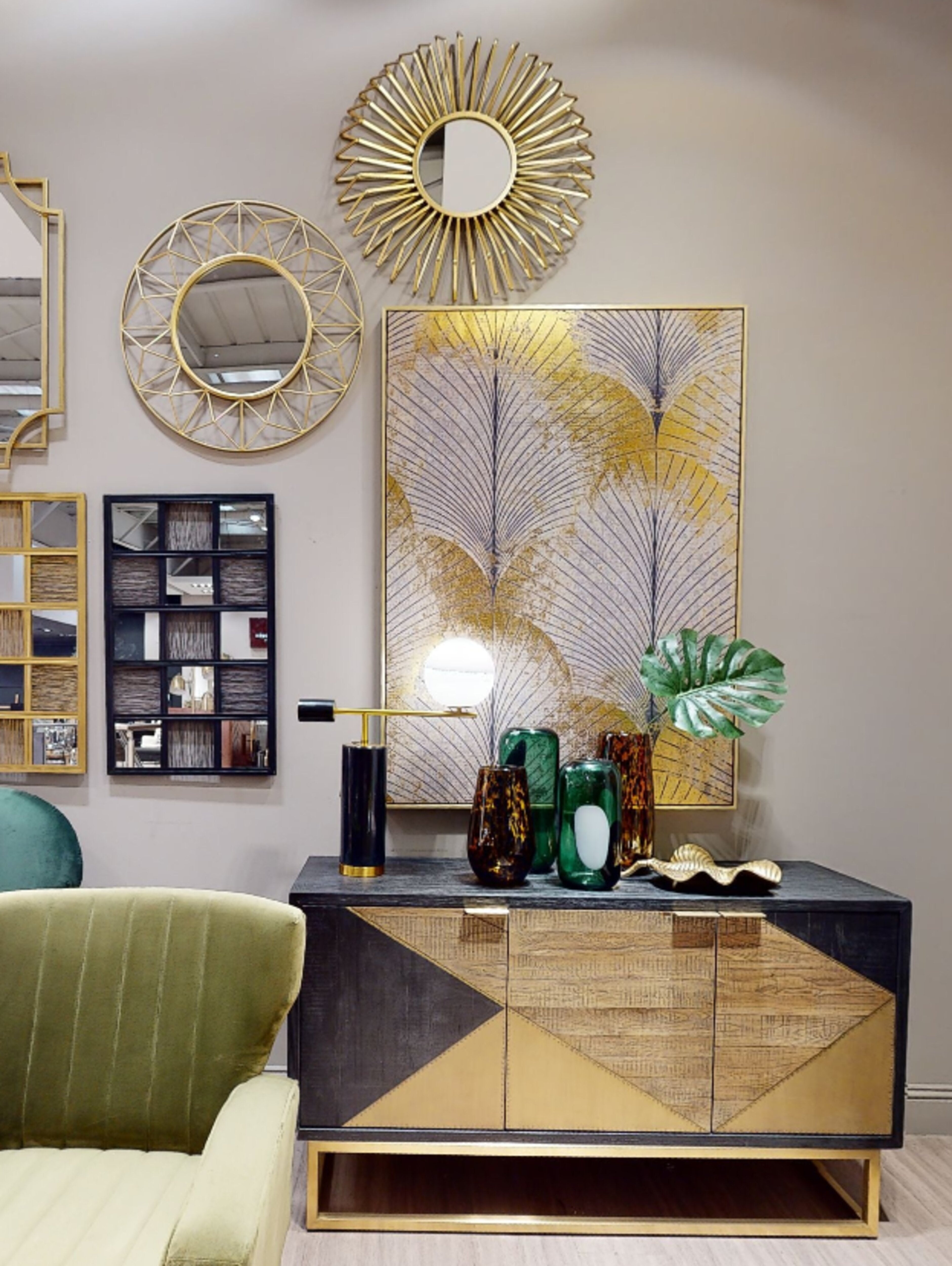 Borello Black Marble & White Glass Orb Table Lamp