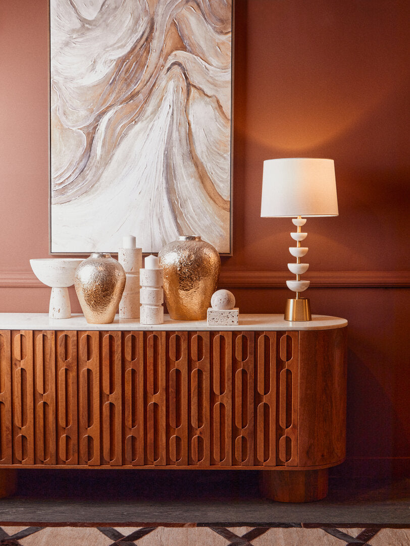 Amo Travertine Pedestal Bowl