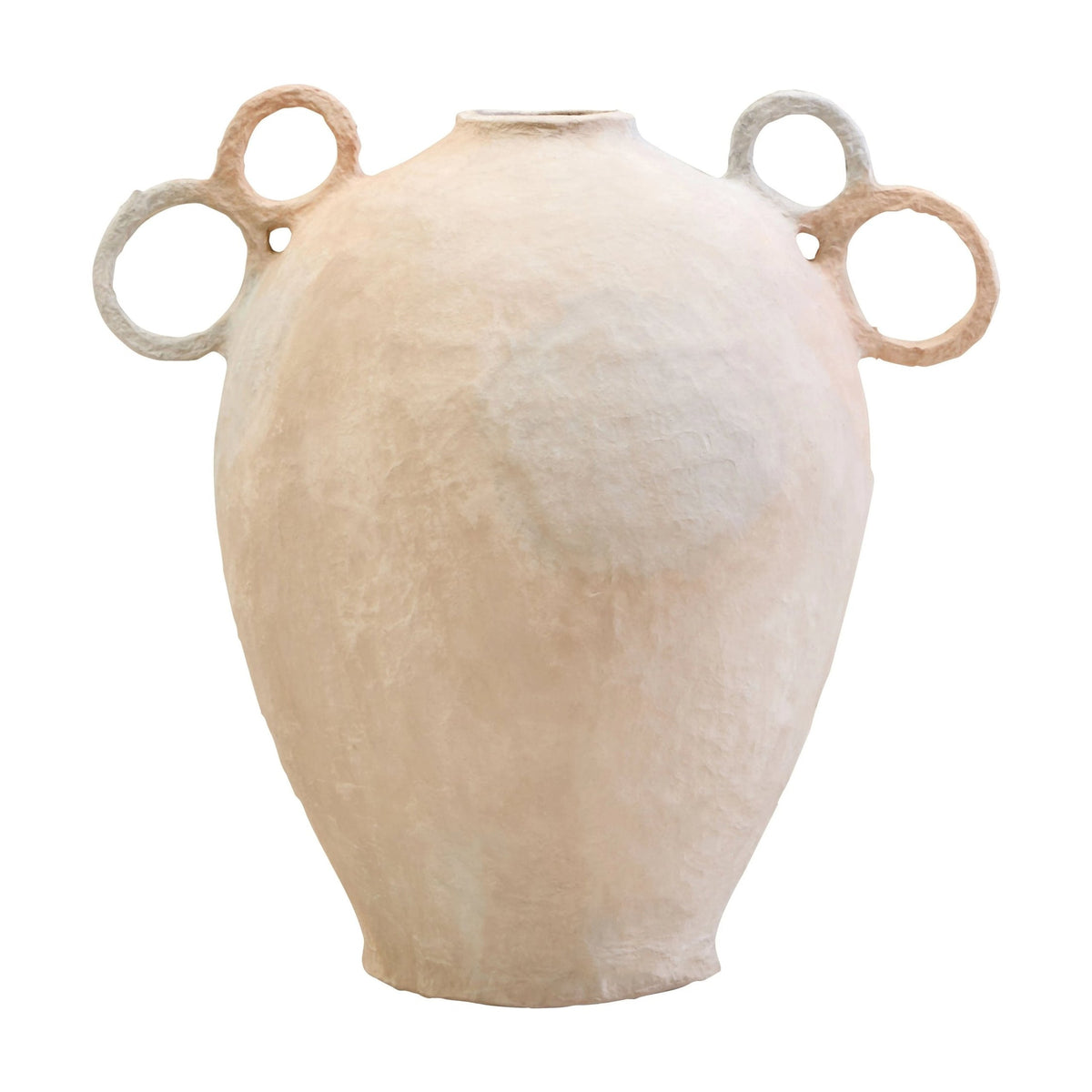 Papyrus Large Natural Cotton Mache Decorative Handle Vase