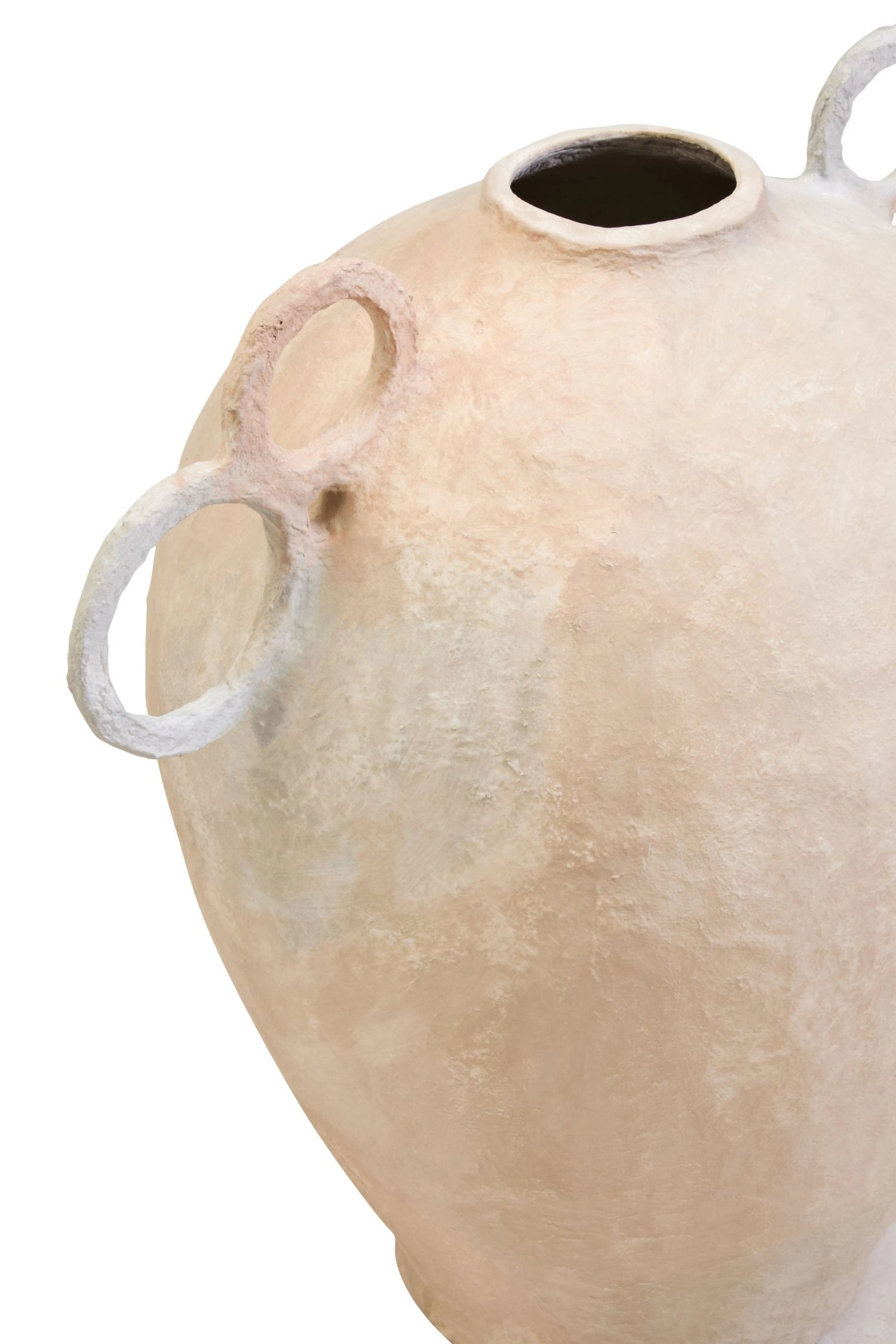 Papyrus Large Natural Cotton Mache Decorative Handle Vase