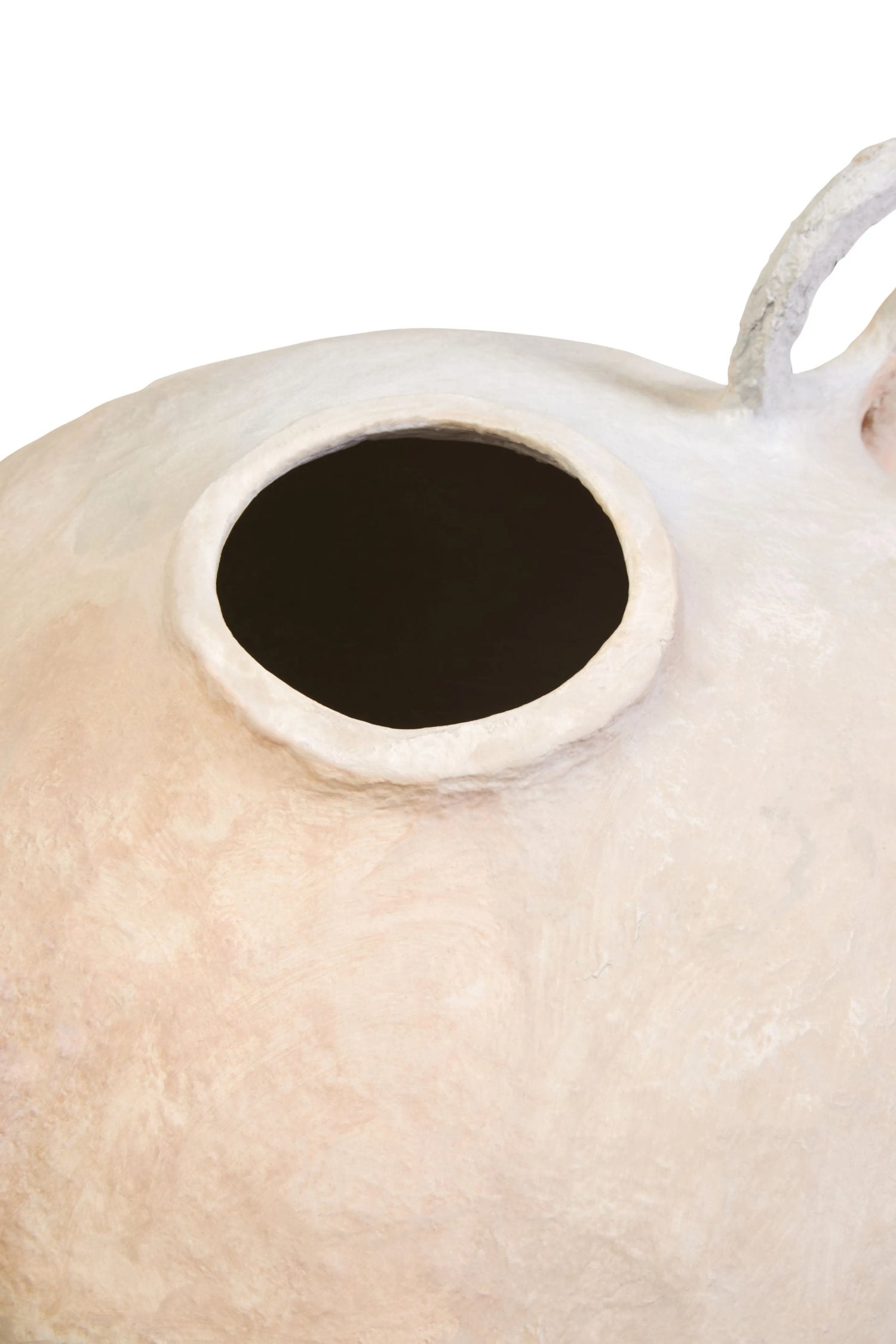Papyrus Large Natural Cotton Mache Decorative Handle Vase