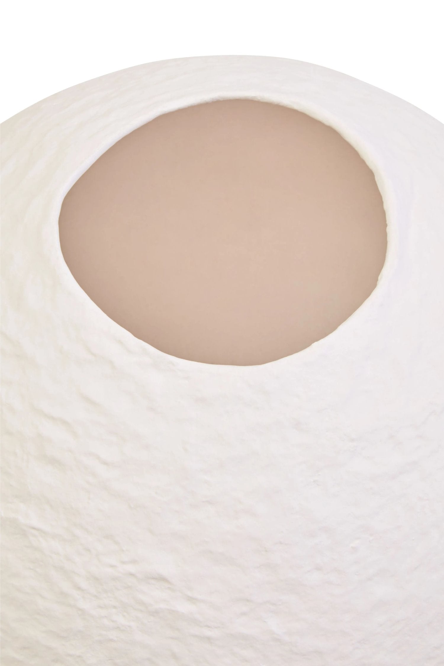 Papyrus Small White Cotton Mache Round Vase