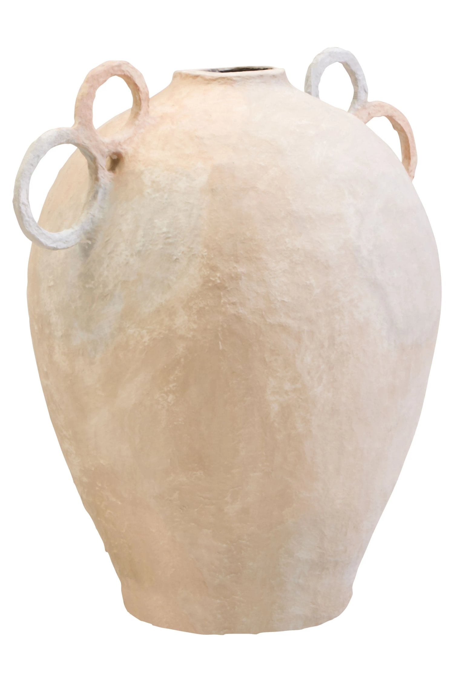 Papyrus Large Natural Cotton Mache Decorative Handle Vase