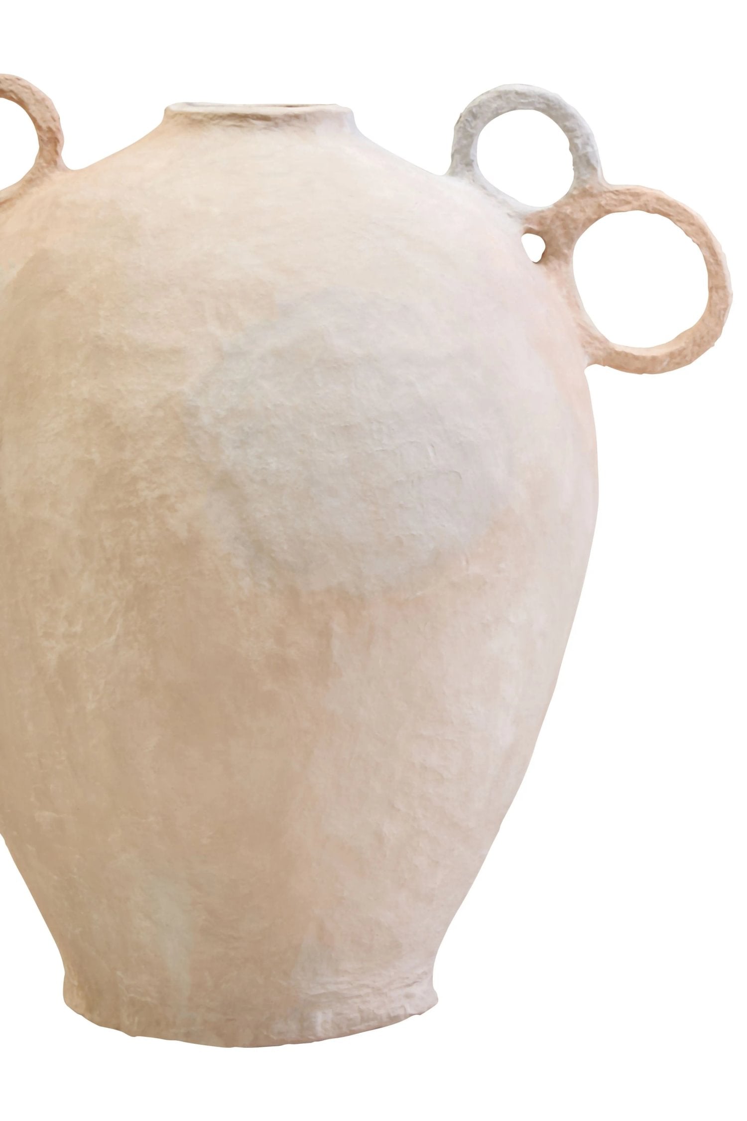 Papyrus Large Natural Cotton Mache Decorative Handle Vase