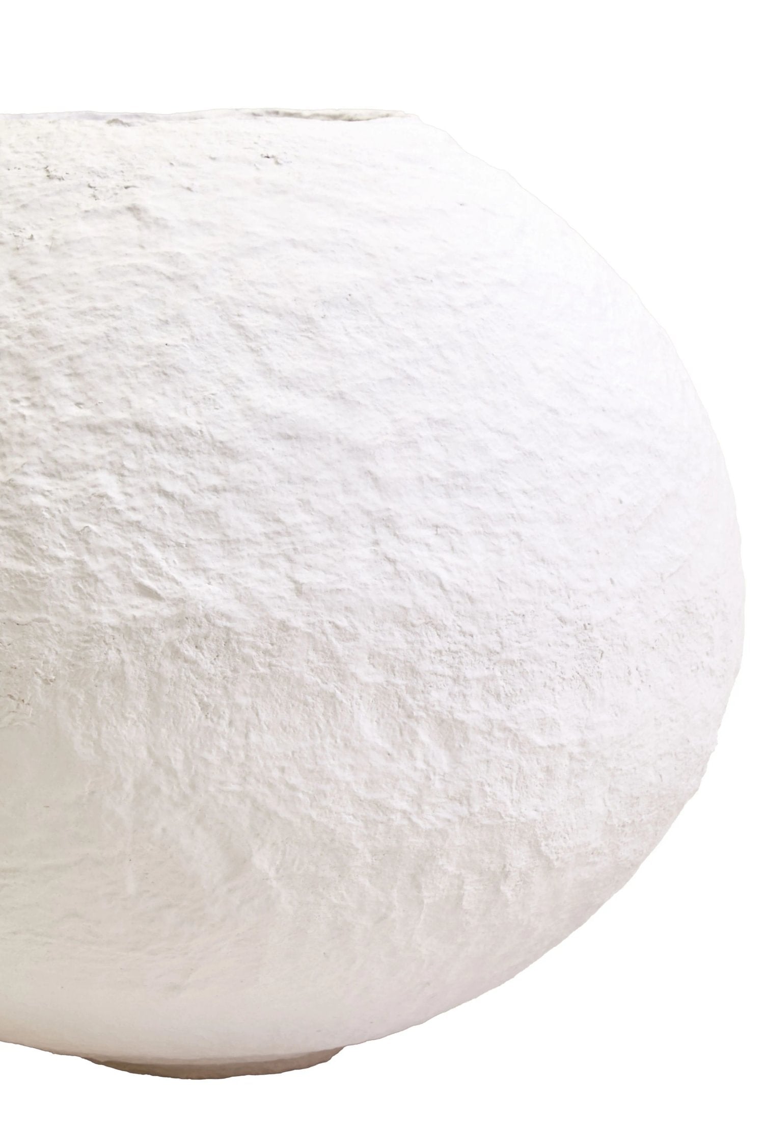 Papyrus Large White Cotton Mache Round Vase