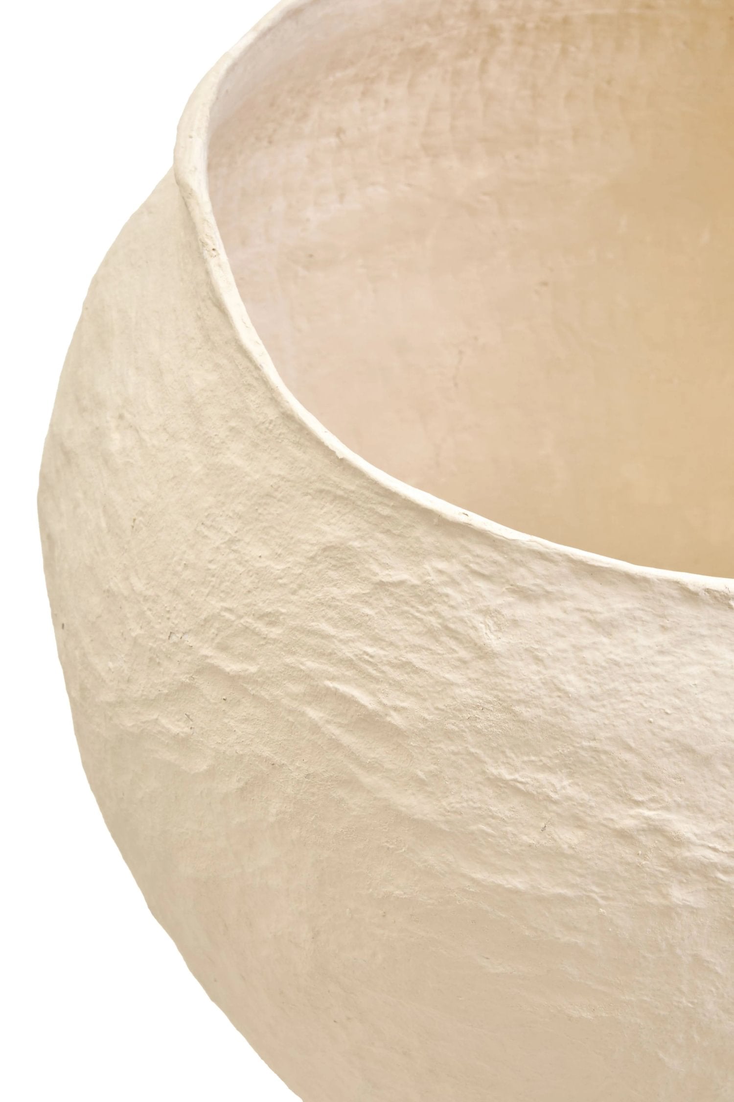 Papyrus Large Beige Cotton Mache Planter