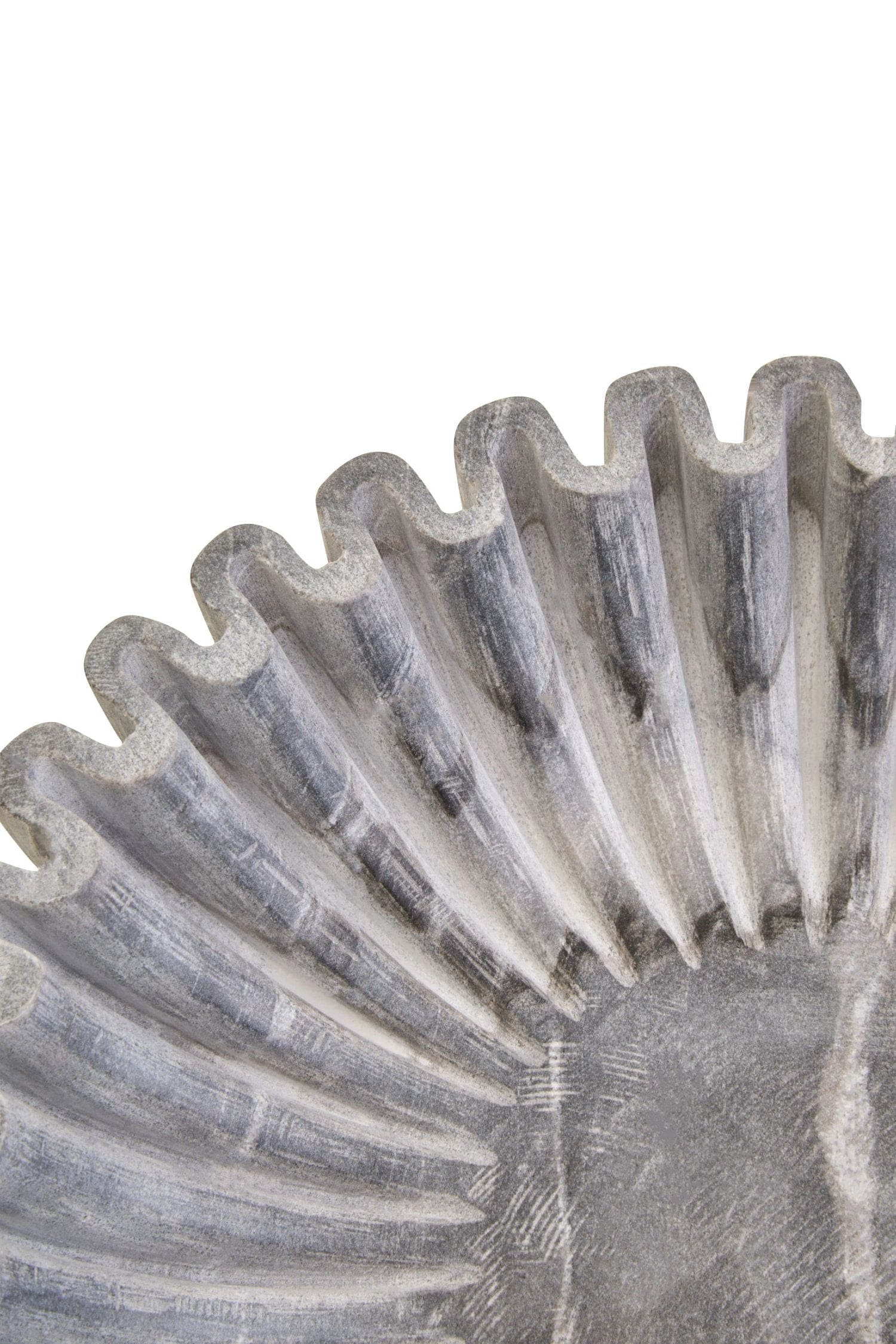 Florence Large Grey Marble Fluted Bowl