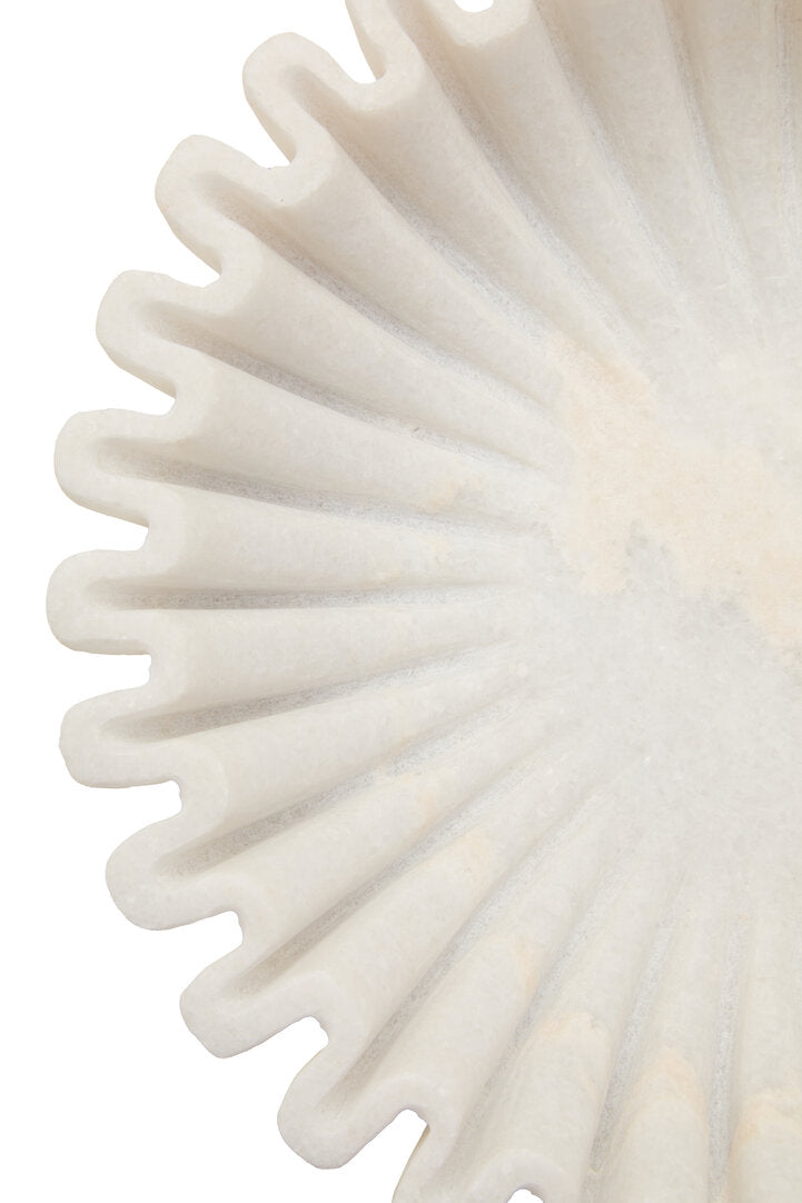 Athena Small White Fluted Marble Bowl
