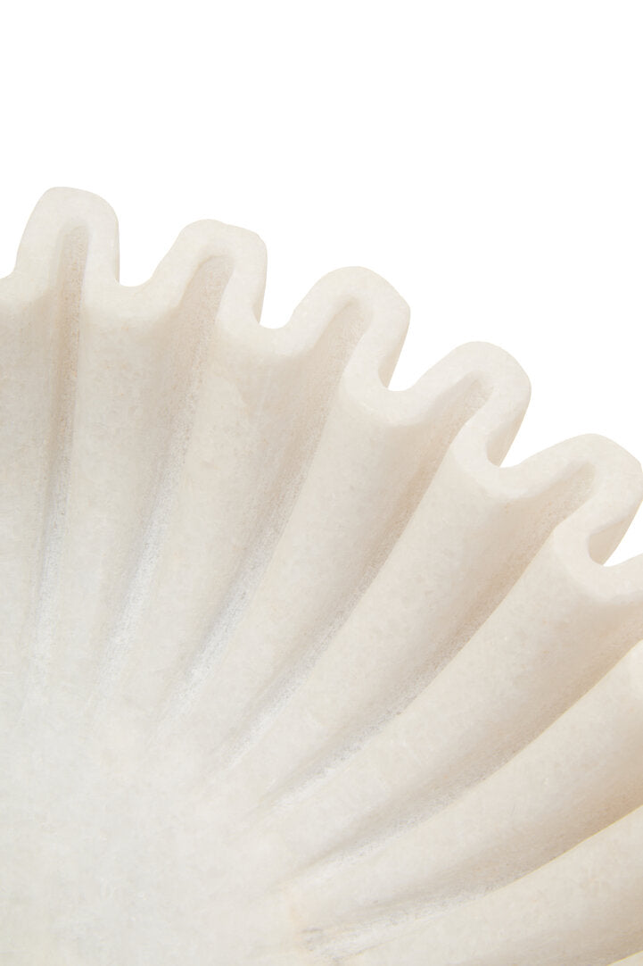 Athena Small White Fluted Marble Bowl