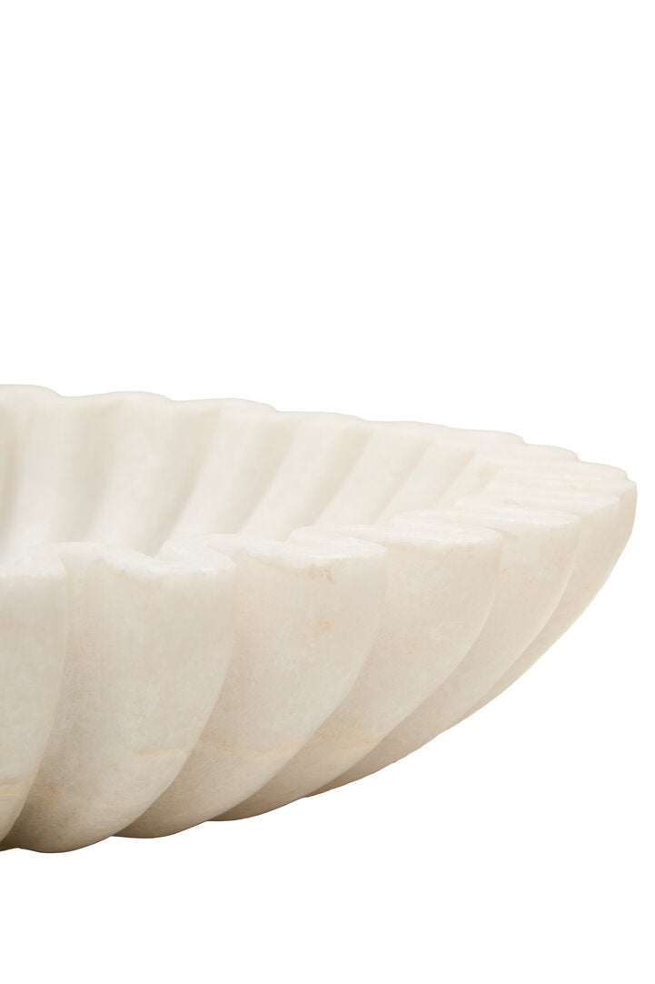 Athena Small White Fluted Marble Bowl