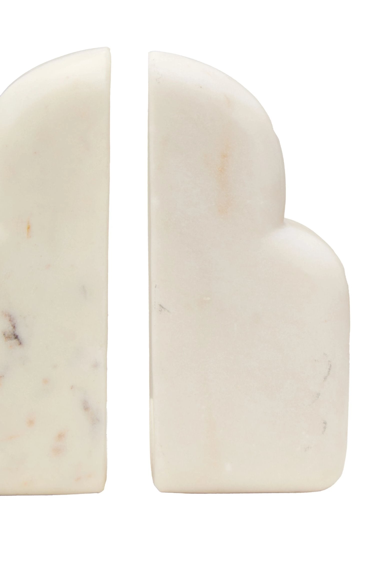 Set of 2 Florence White Marble Bookends