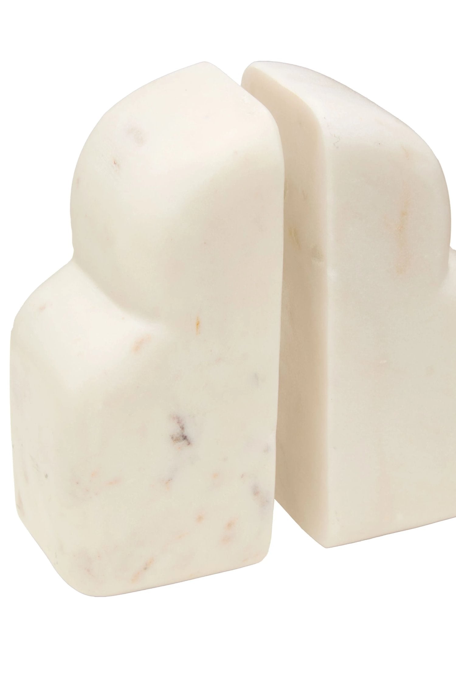 Set of 2 Florence White Marble Bookends