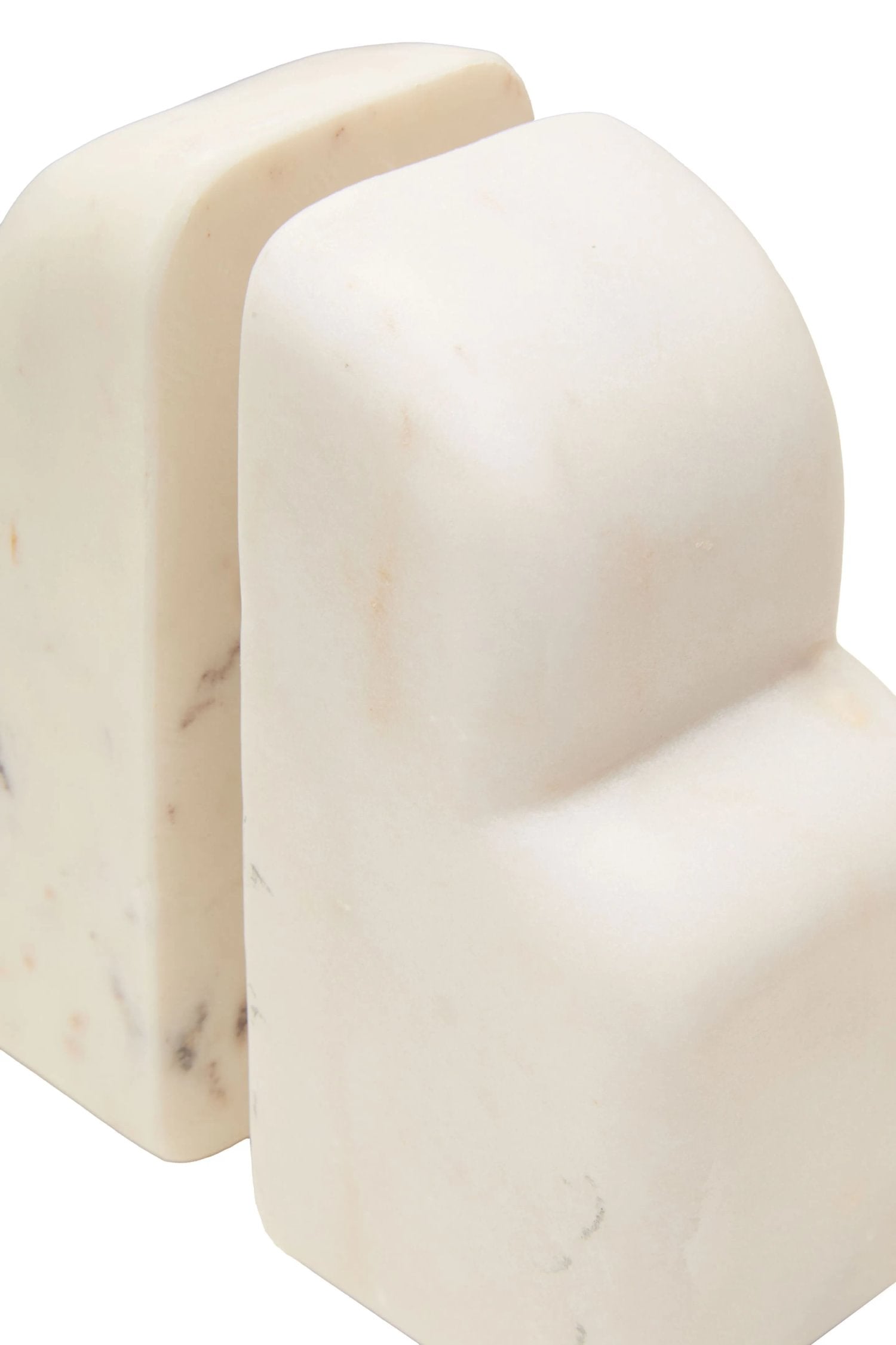 Set of 2 Florence White Marble Bookends