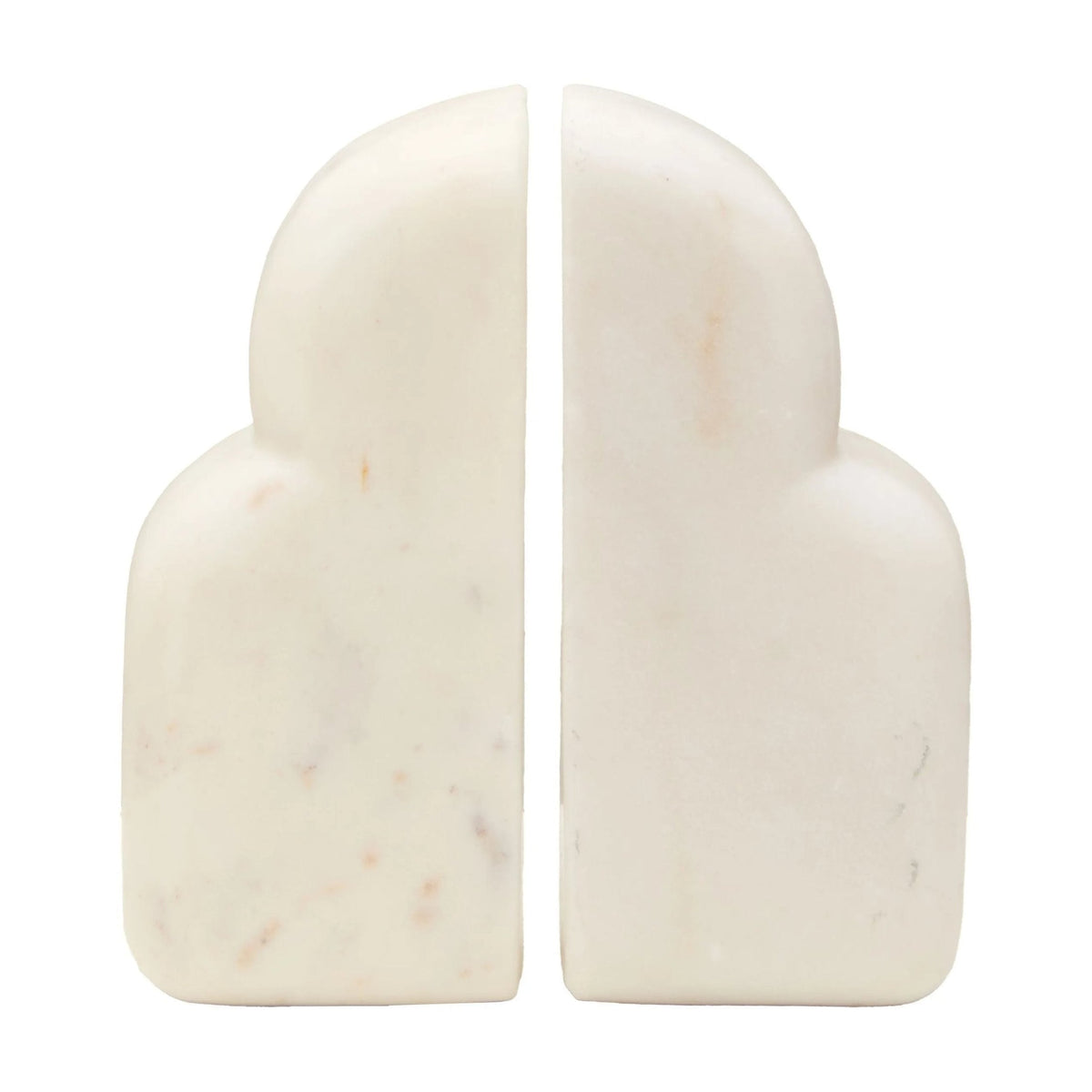 Set of 2 Florence White Marble Bookends