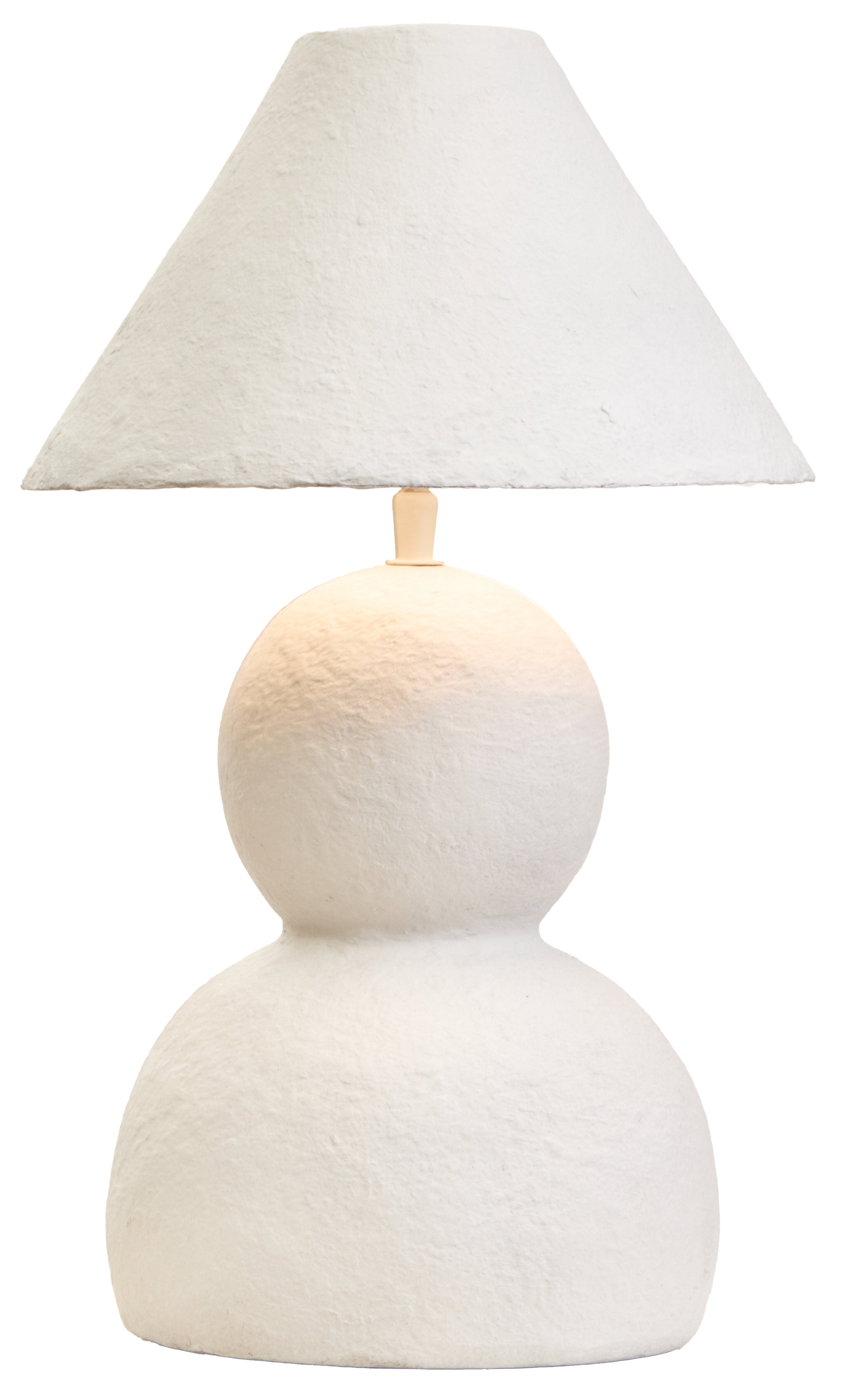 Nissi White Papier Mache Table Lamp