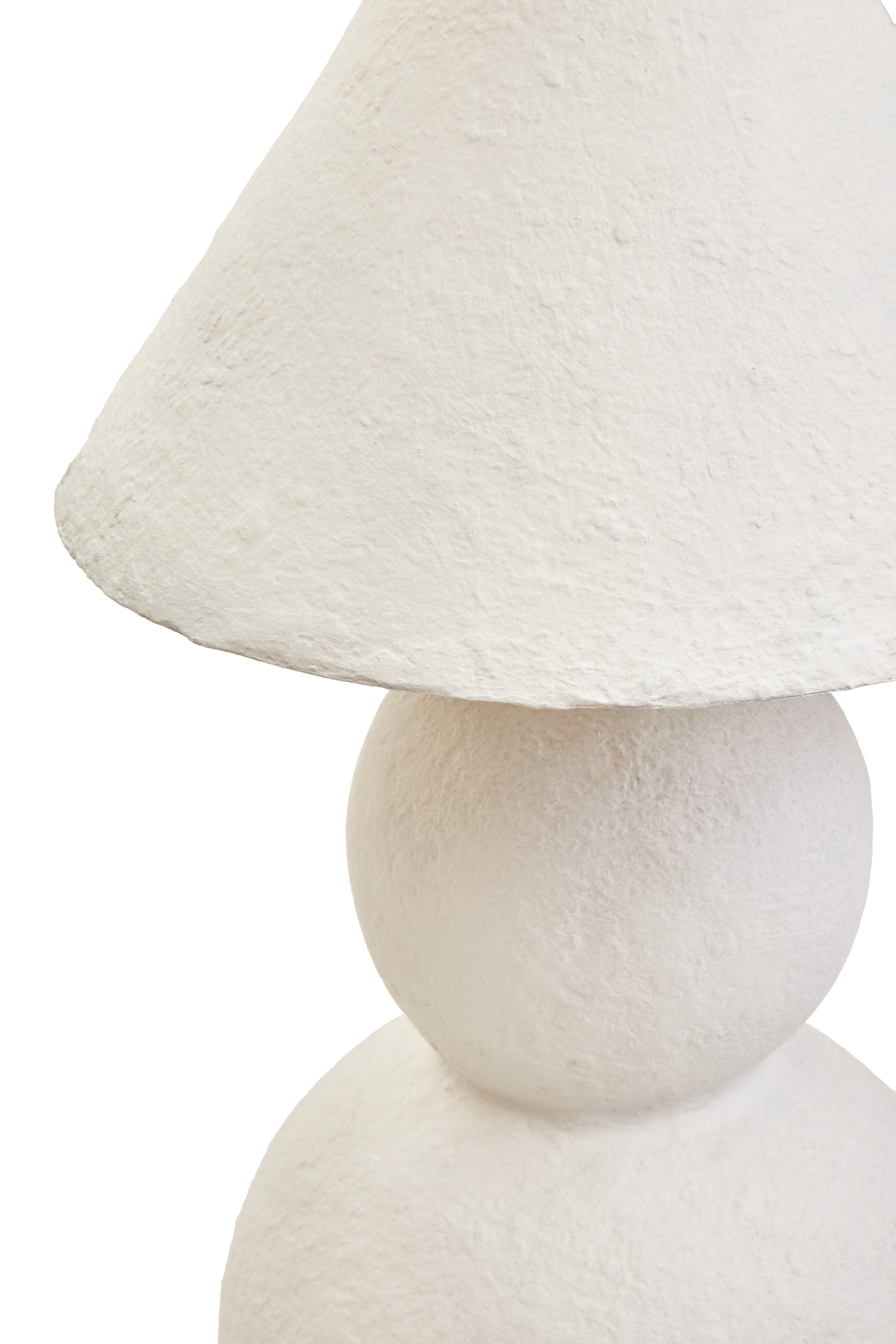 Nissi White Papier Mache Table Lamp