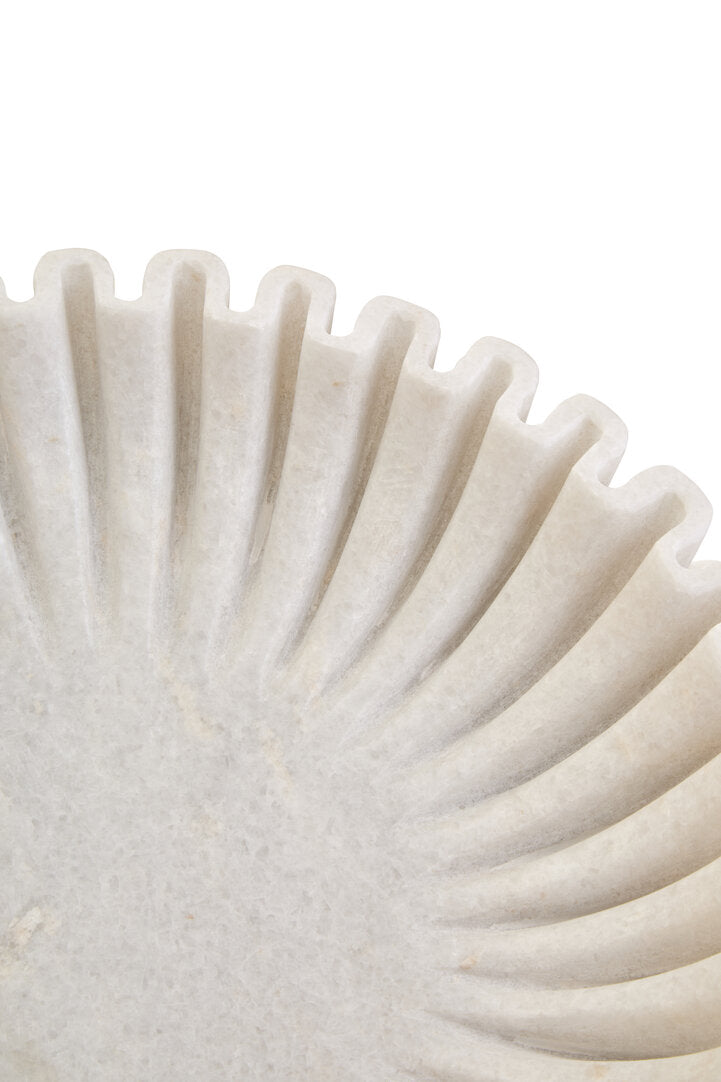 Athena Large White Fluted Marble Bowl