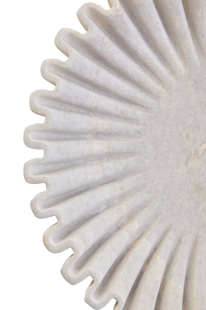 Athena Large White Fluted Marble Bowl