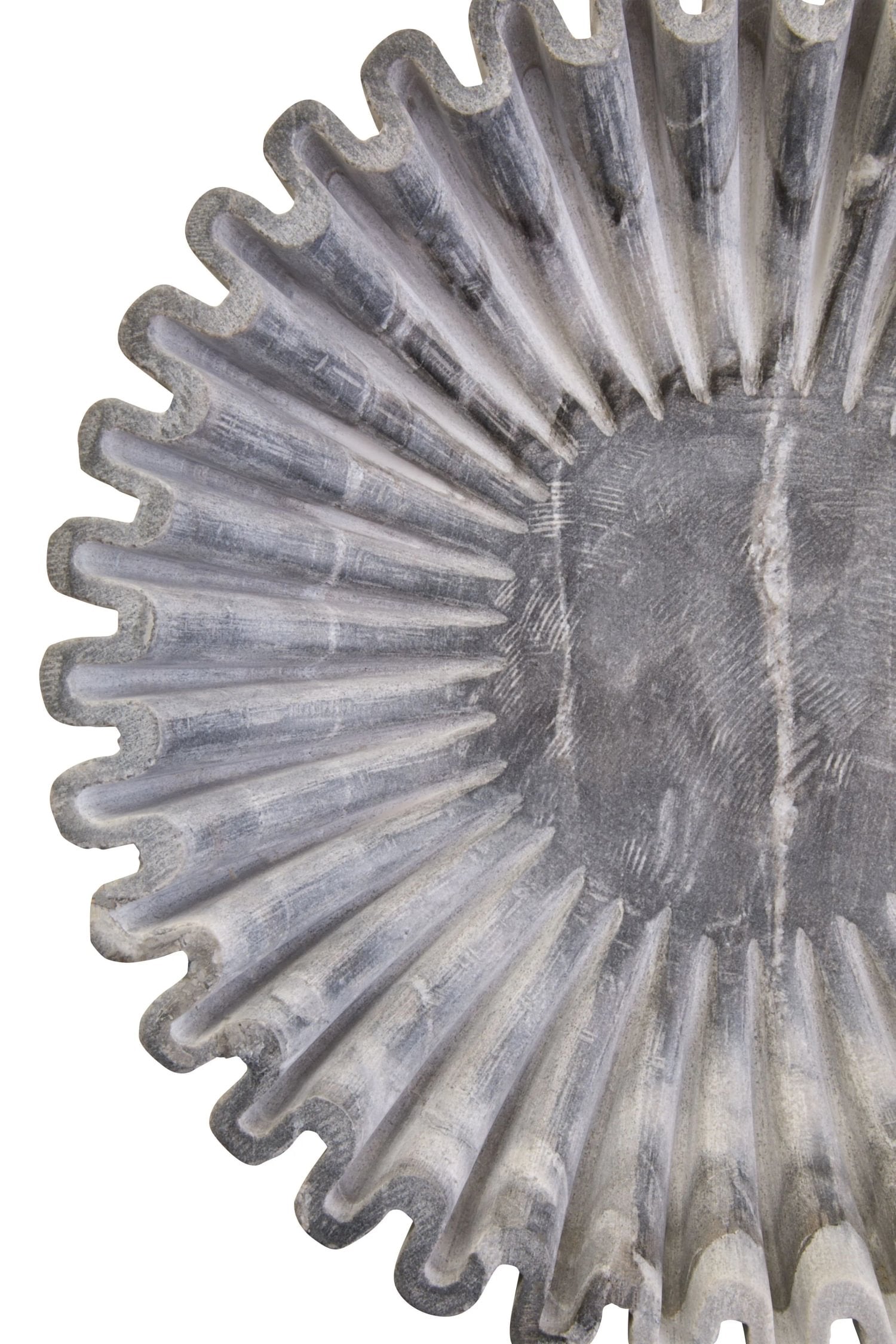 Florence Large Grey Marble Fluted Bowl