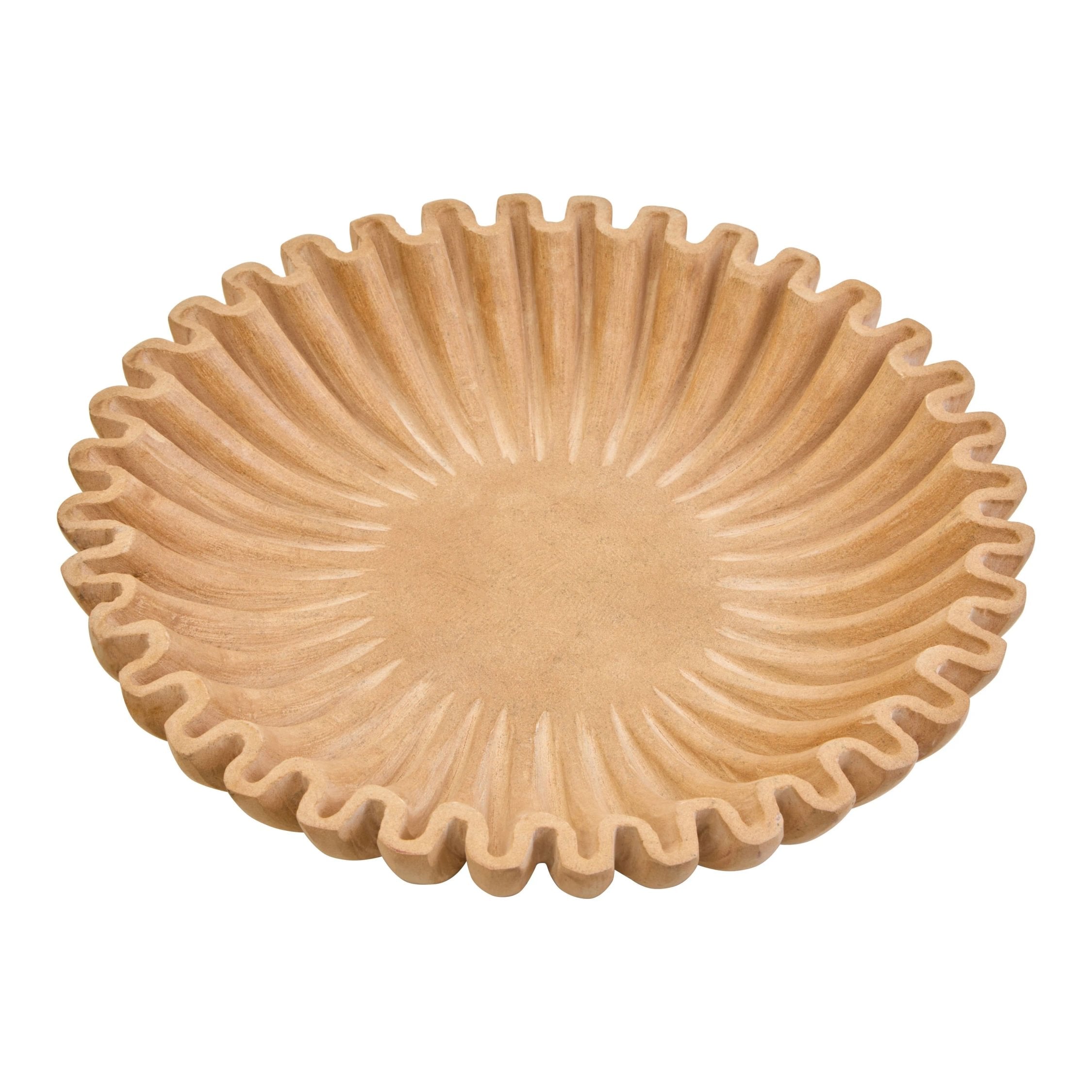 Florence Large Ochre Fluted Marble Bowl