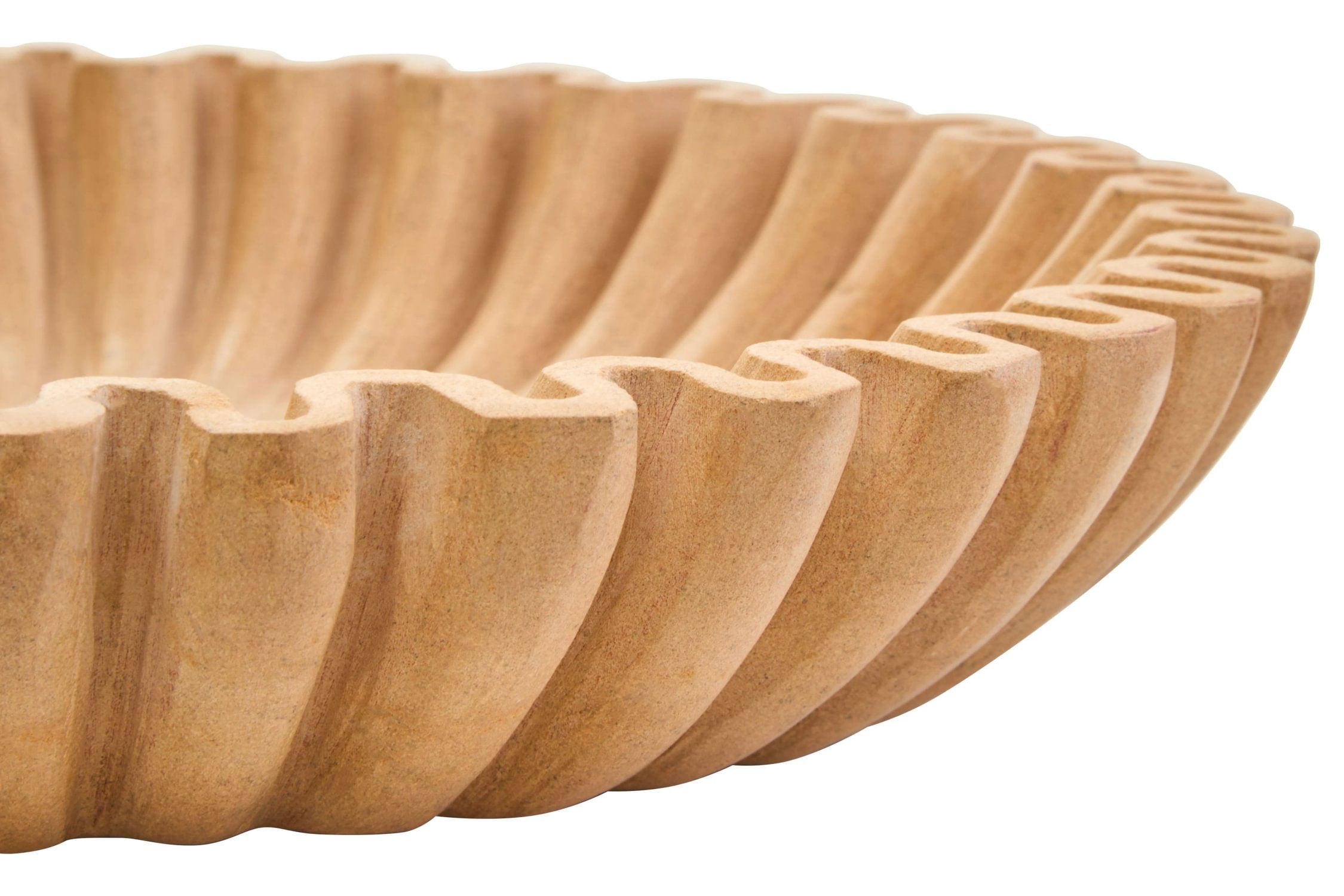 Florence Large Ochre Fluted Marble Bowl