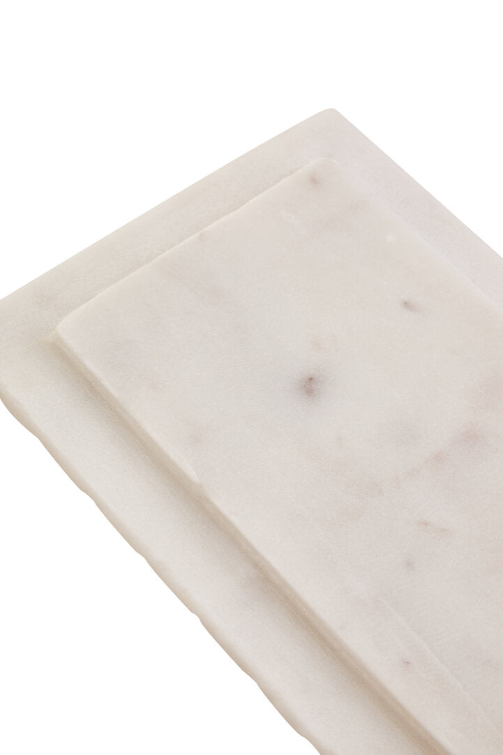 Athena Rectangular White Fluted Marble Box