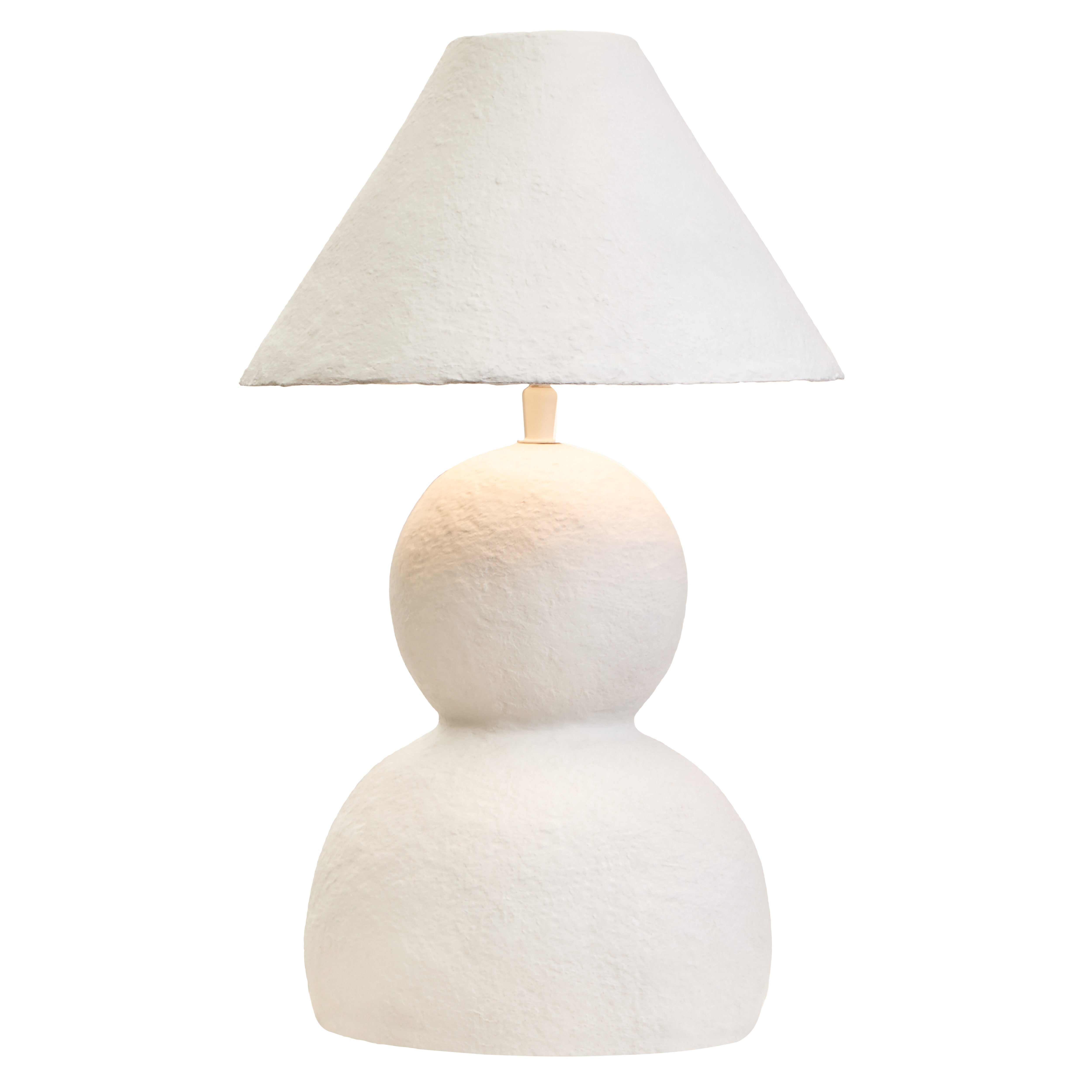 Nissi White Papier Mache Table Lamp