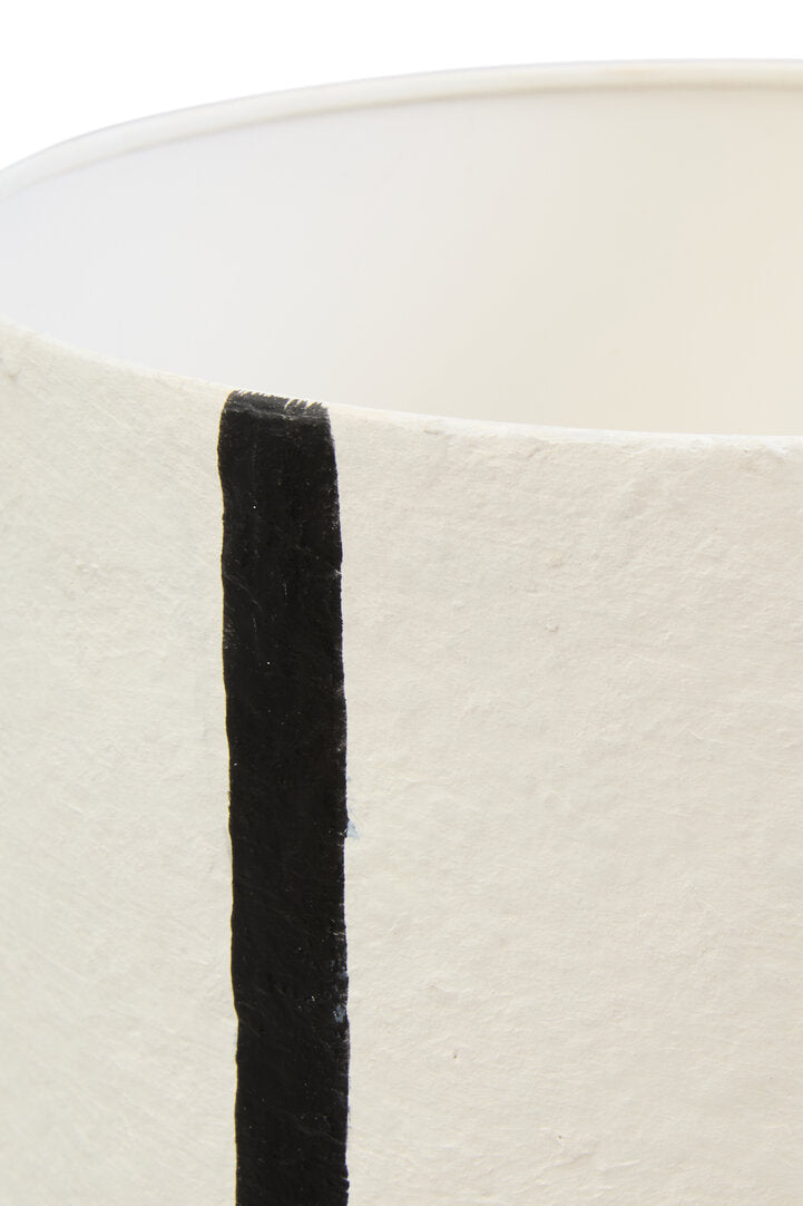 Carta Black & White Stripe Papier Mache Table Lamp