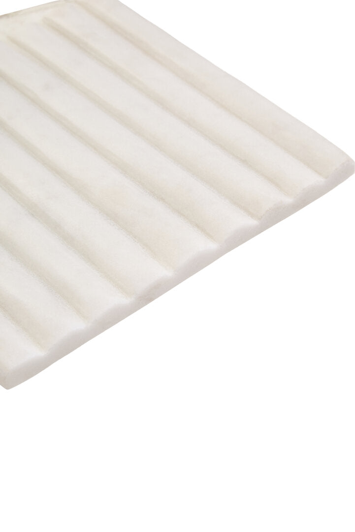 Athena Square White Fluted Marble Box