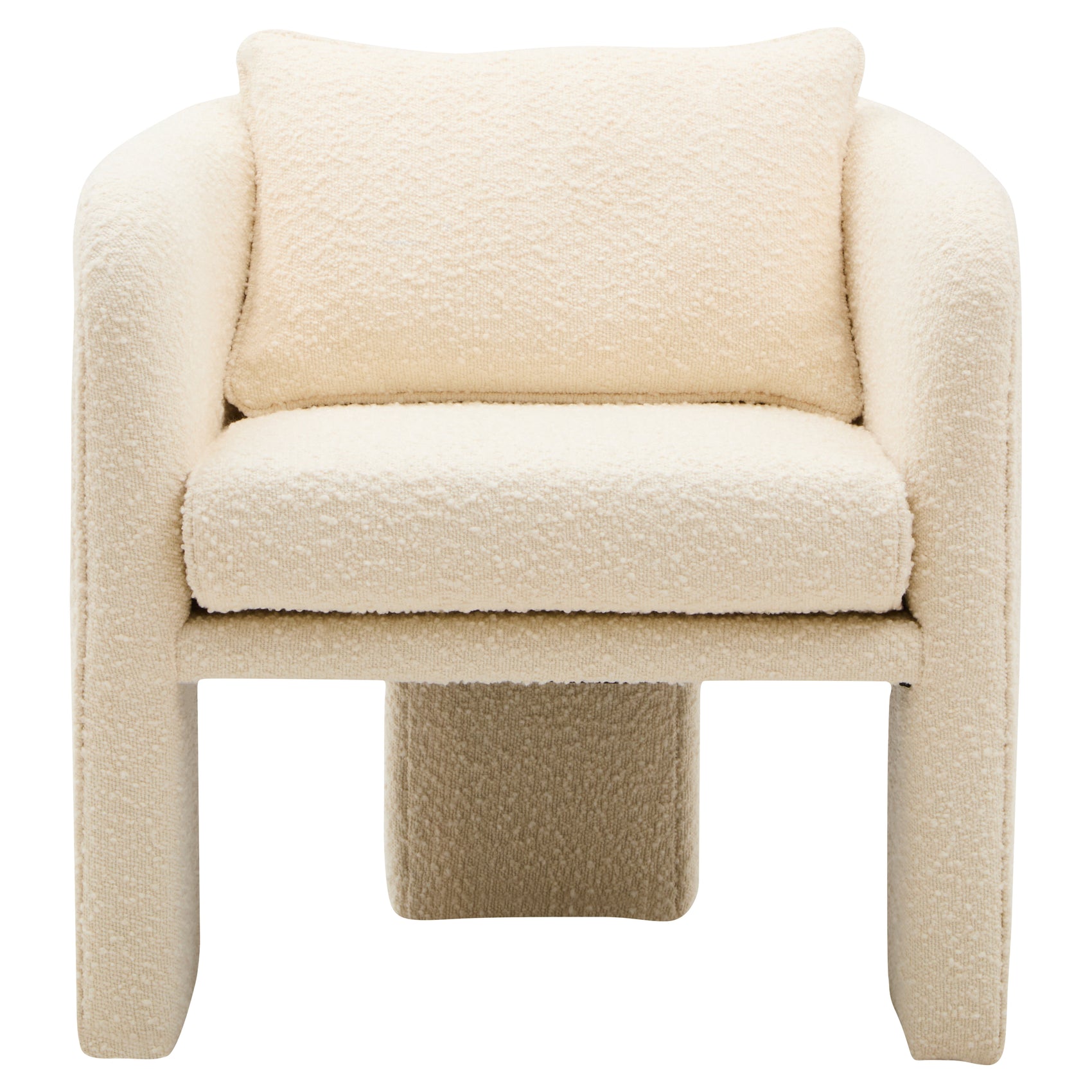 Rosa Ivory Boucle Curved Armchair