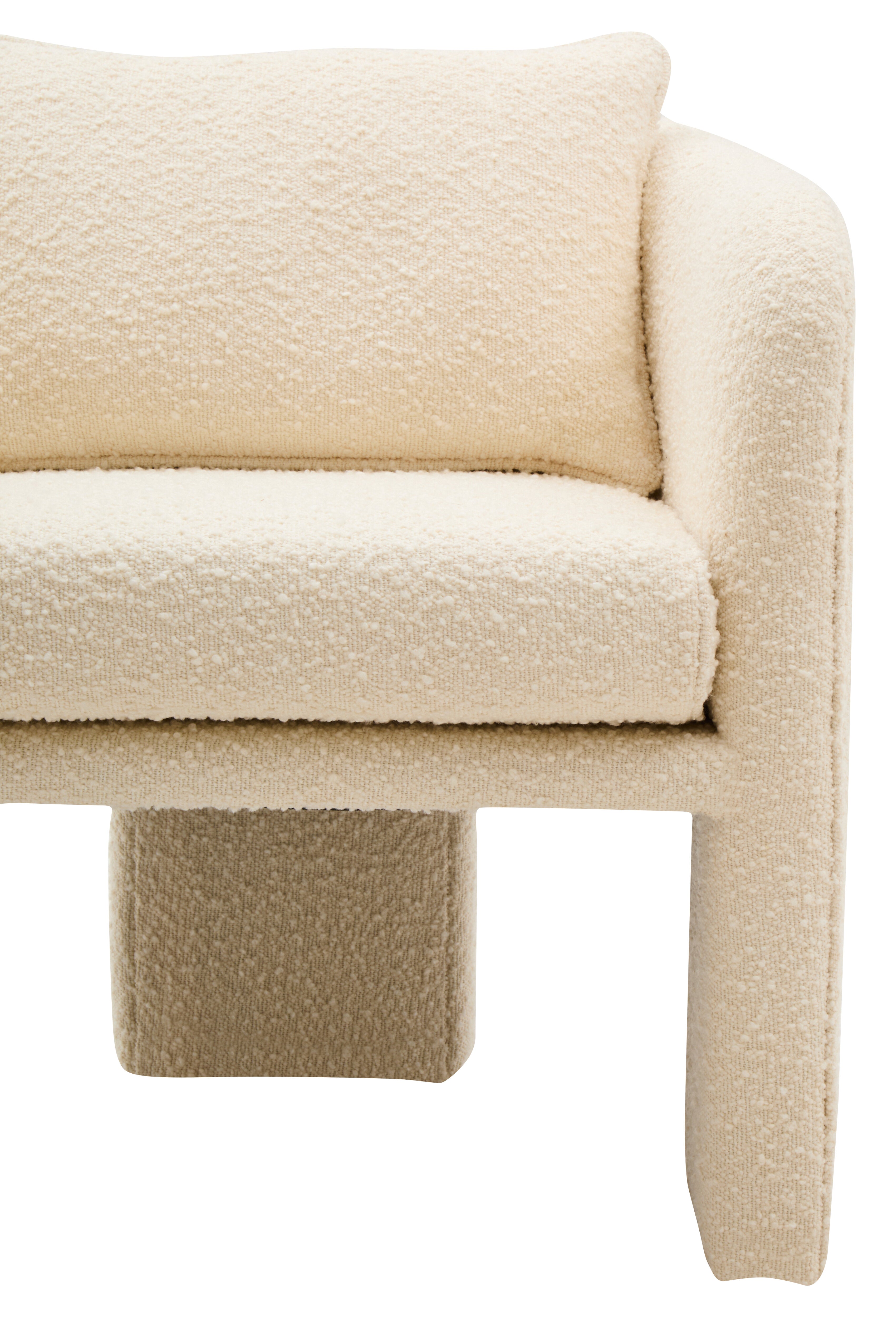 Rosa Ivory Boucle Curved Armchair