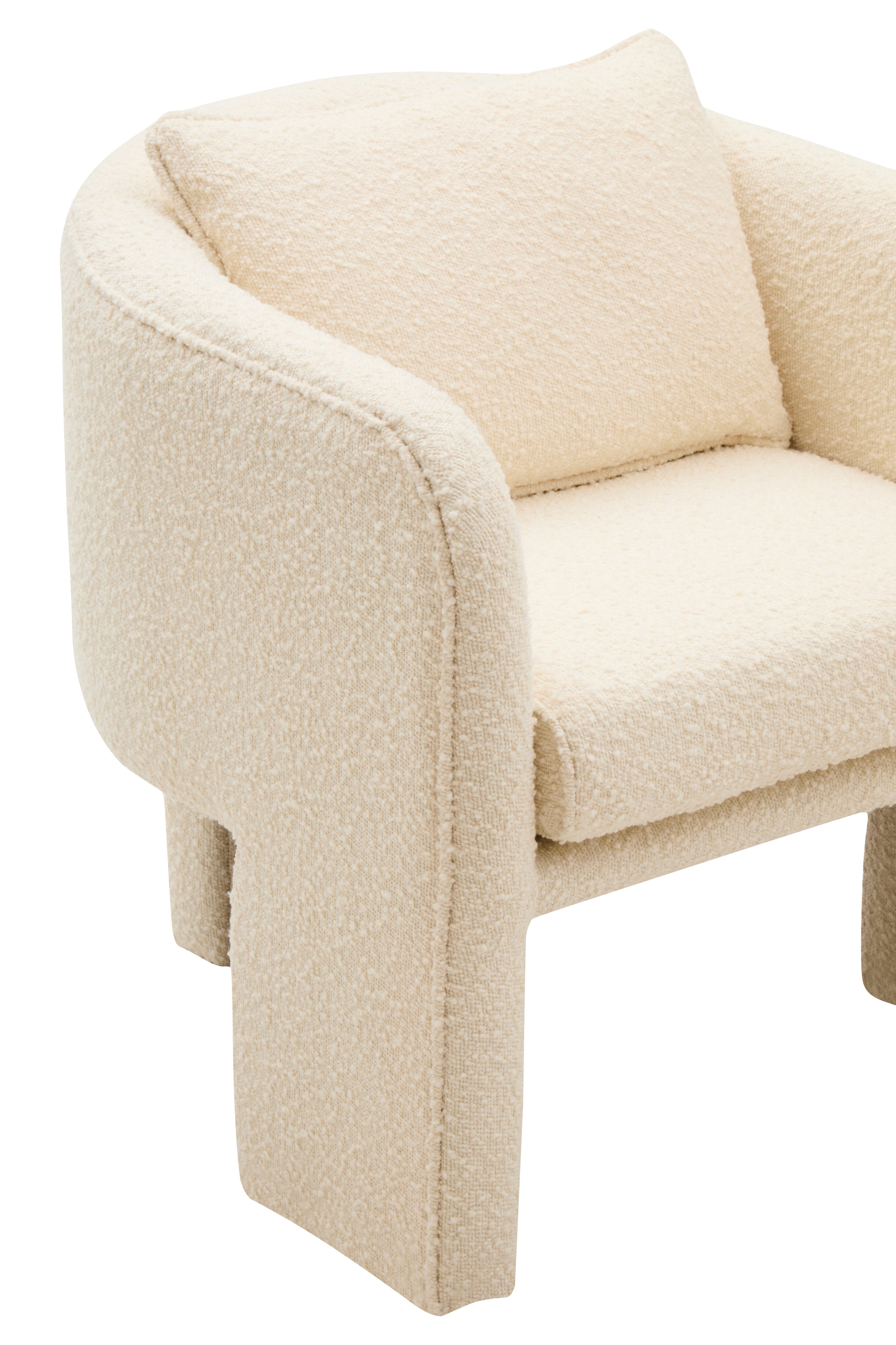Rosa Ivory Boucle Curved Armchair