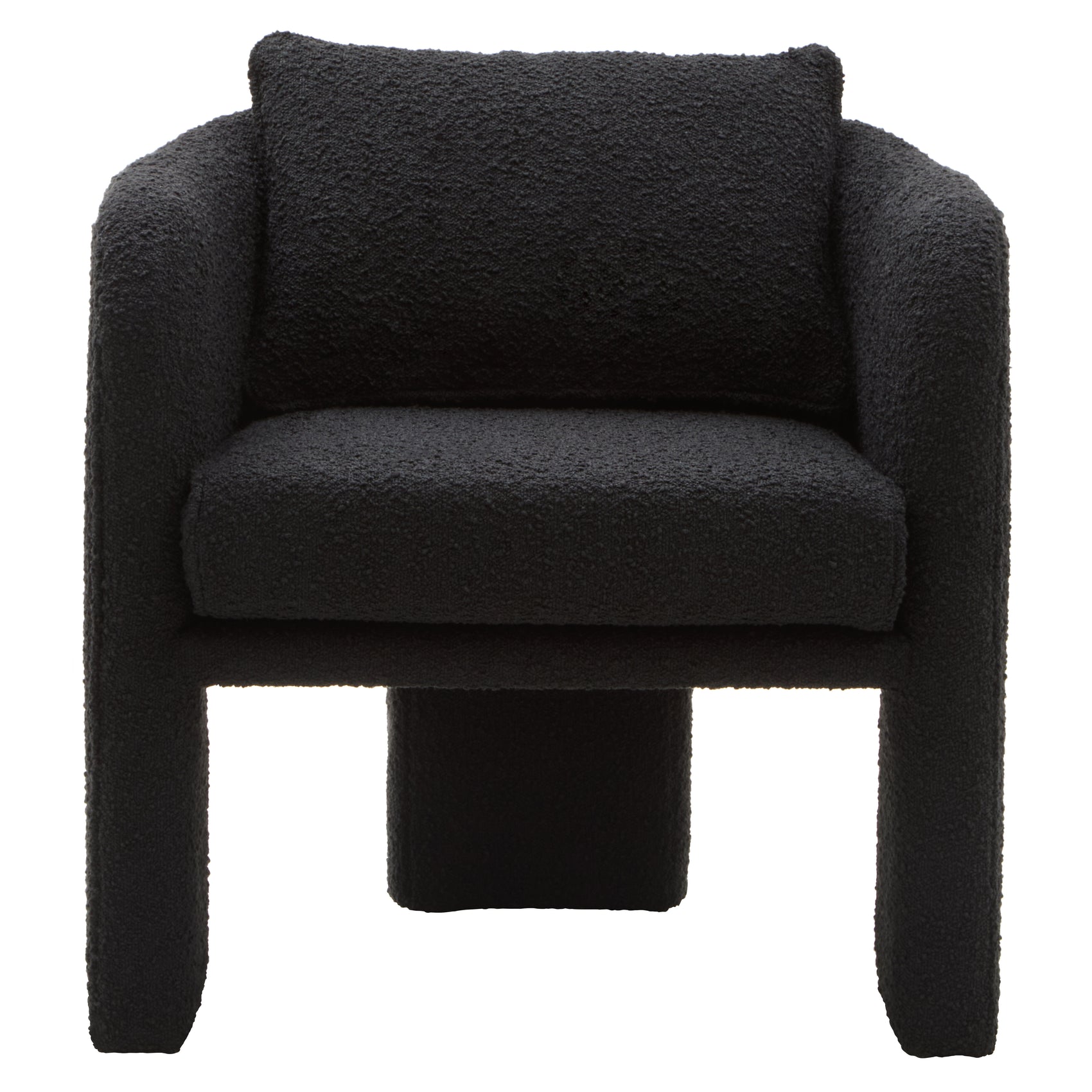 Rosa Black Boucle Curved Armchair