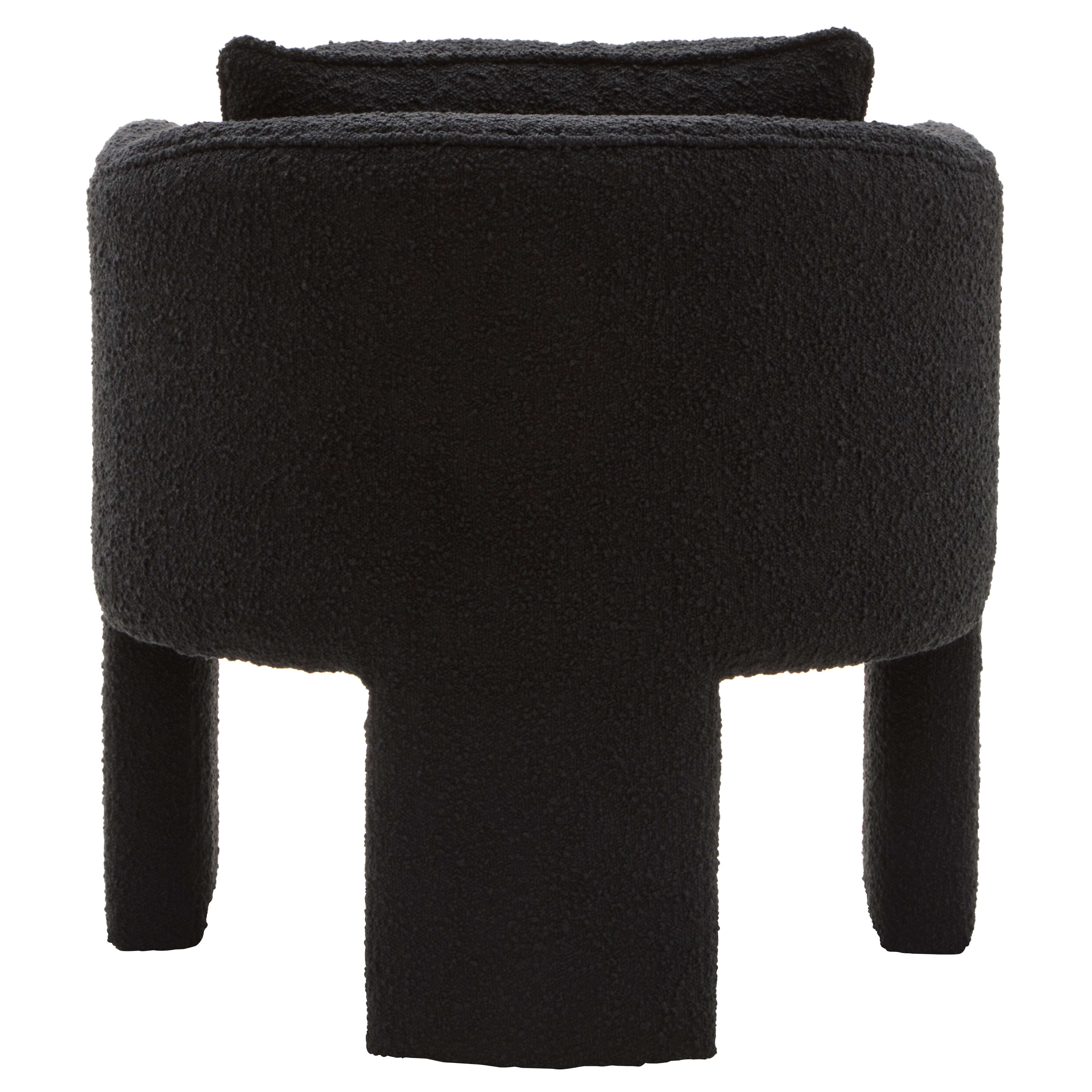 Rosa Black Boucle Curved Armchair
