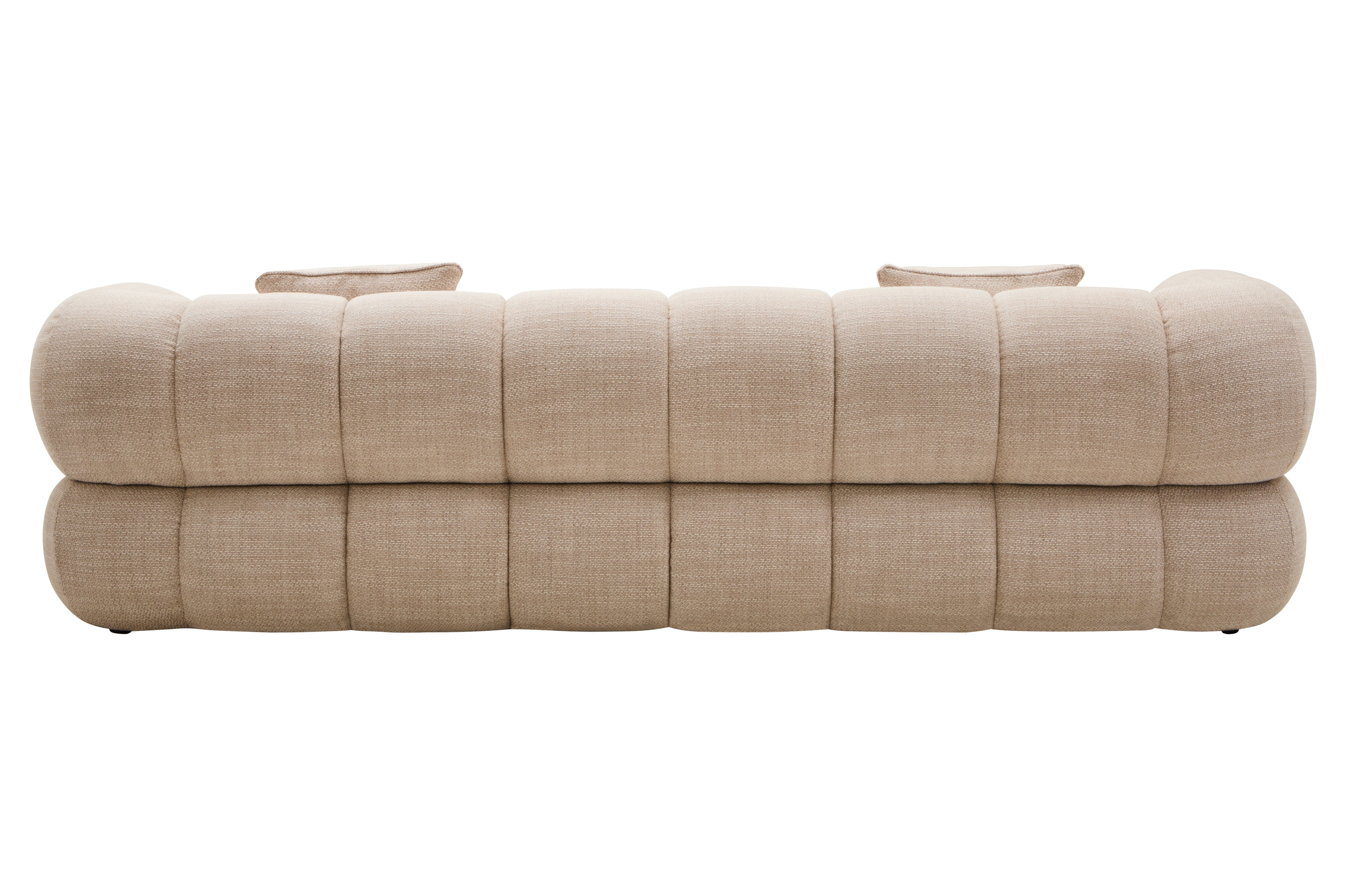 Elana Cream Linen Curved Sofa | 3 Seater