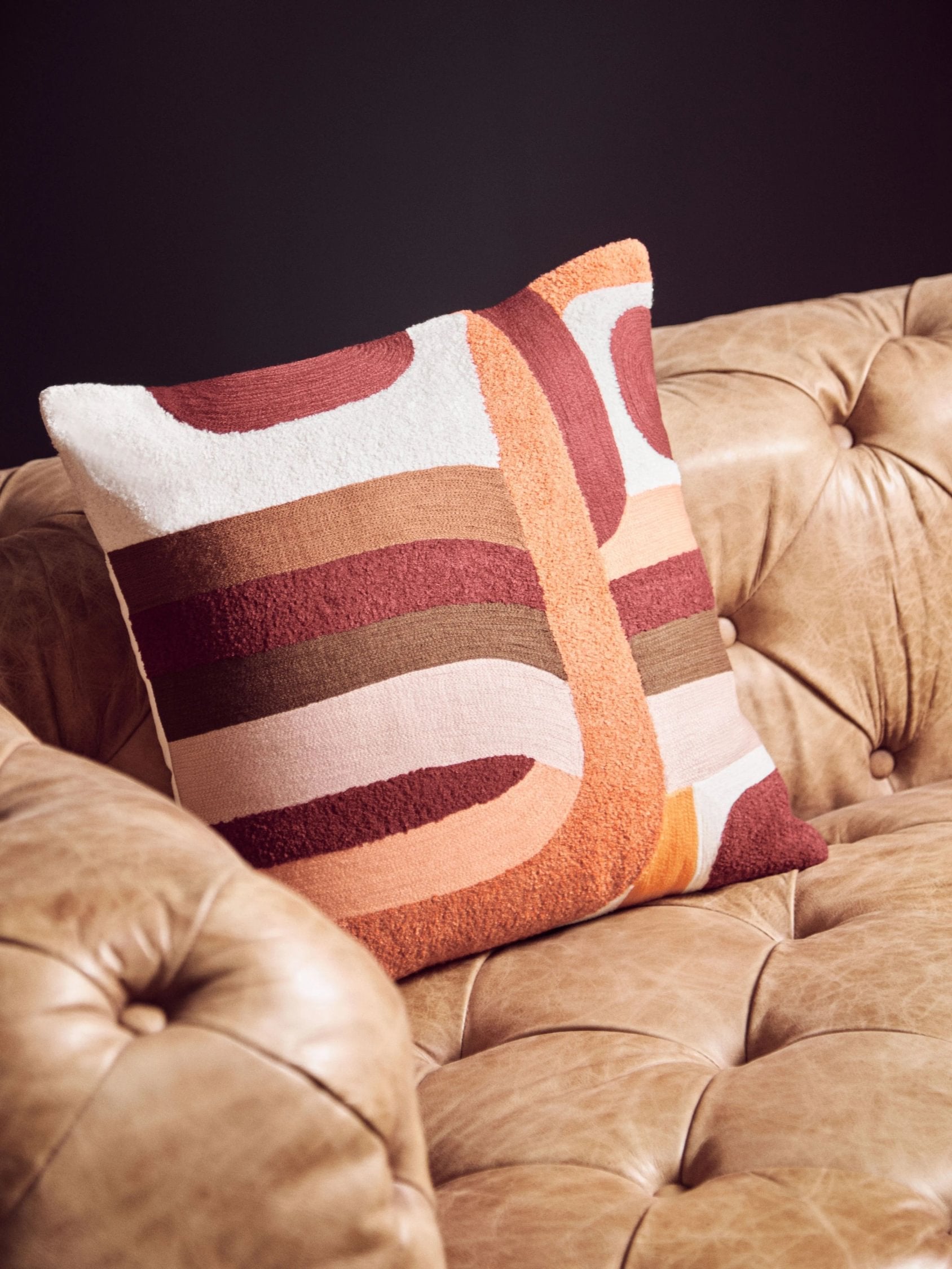 Kensington 3 Seater Brown Leather Modern Chesterfield Sofa