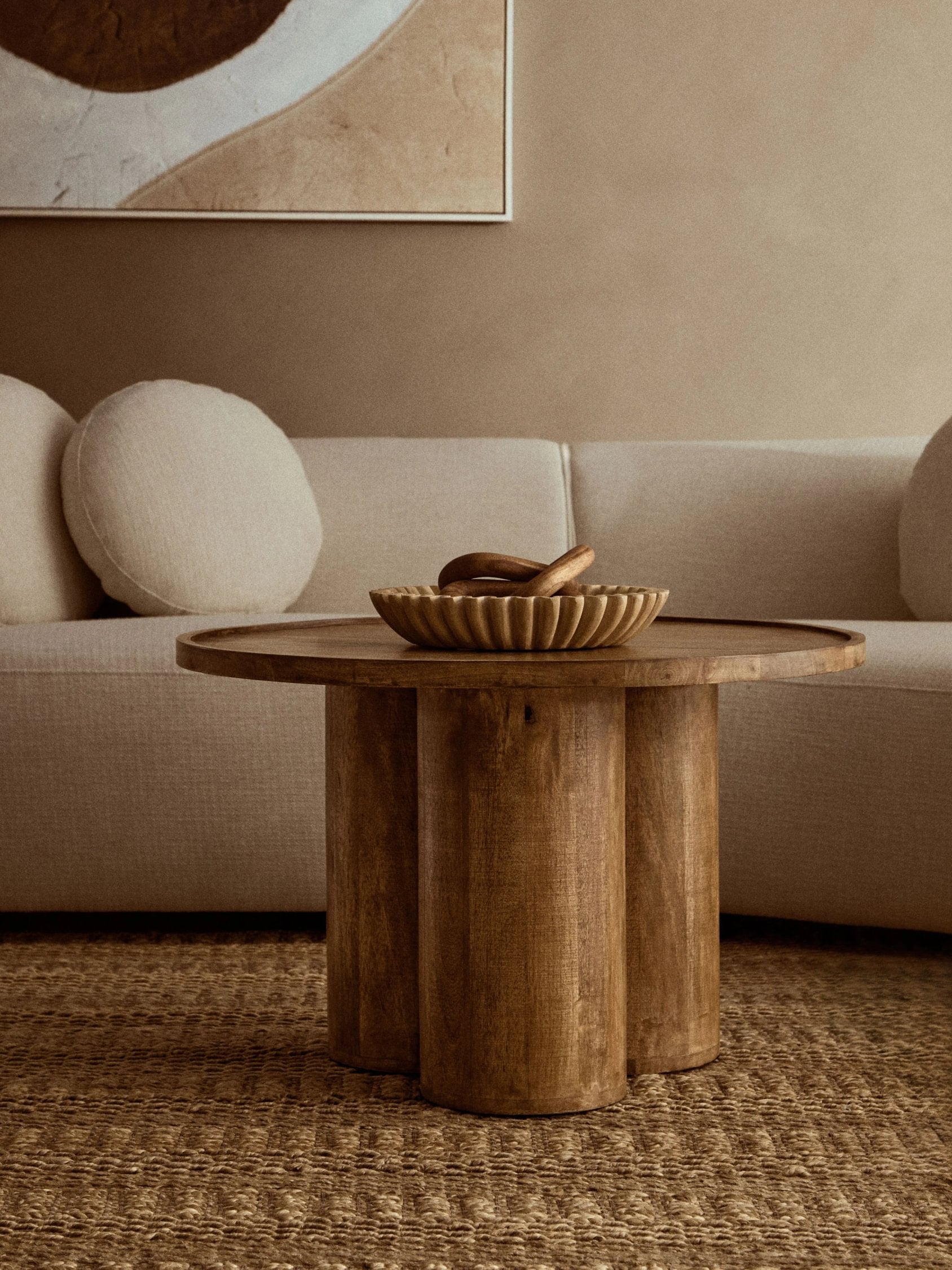Florence Large Ochre Fluted Marble Bowl