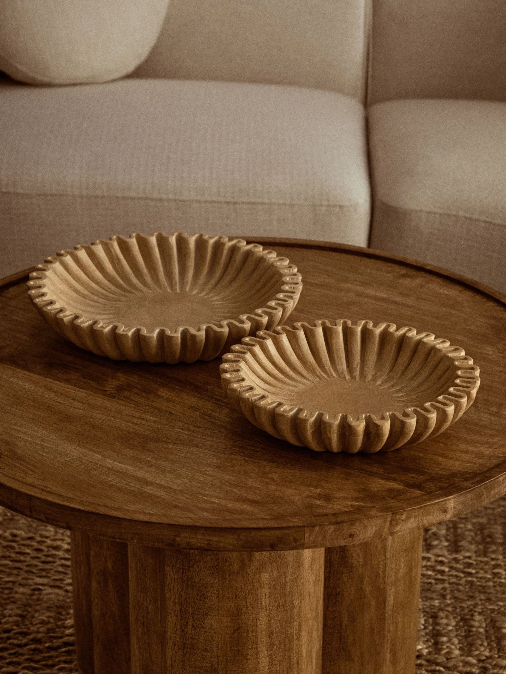 Florence Large Ochre Fluted Marble Bowl