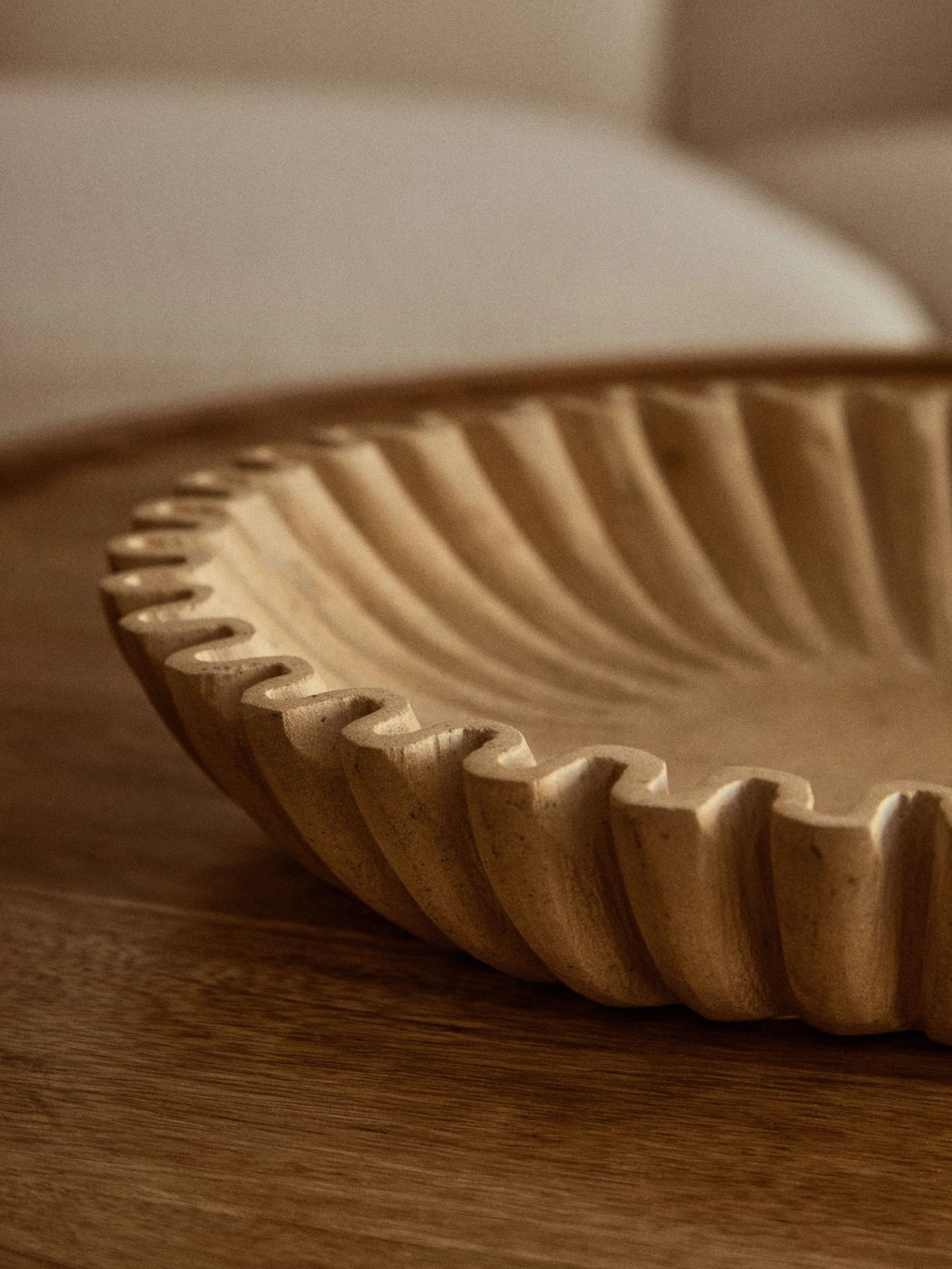 Florence Large Ochre Fluted Marble Bowl
