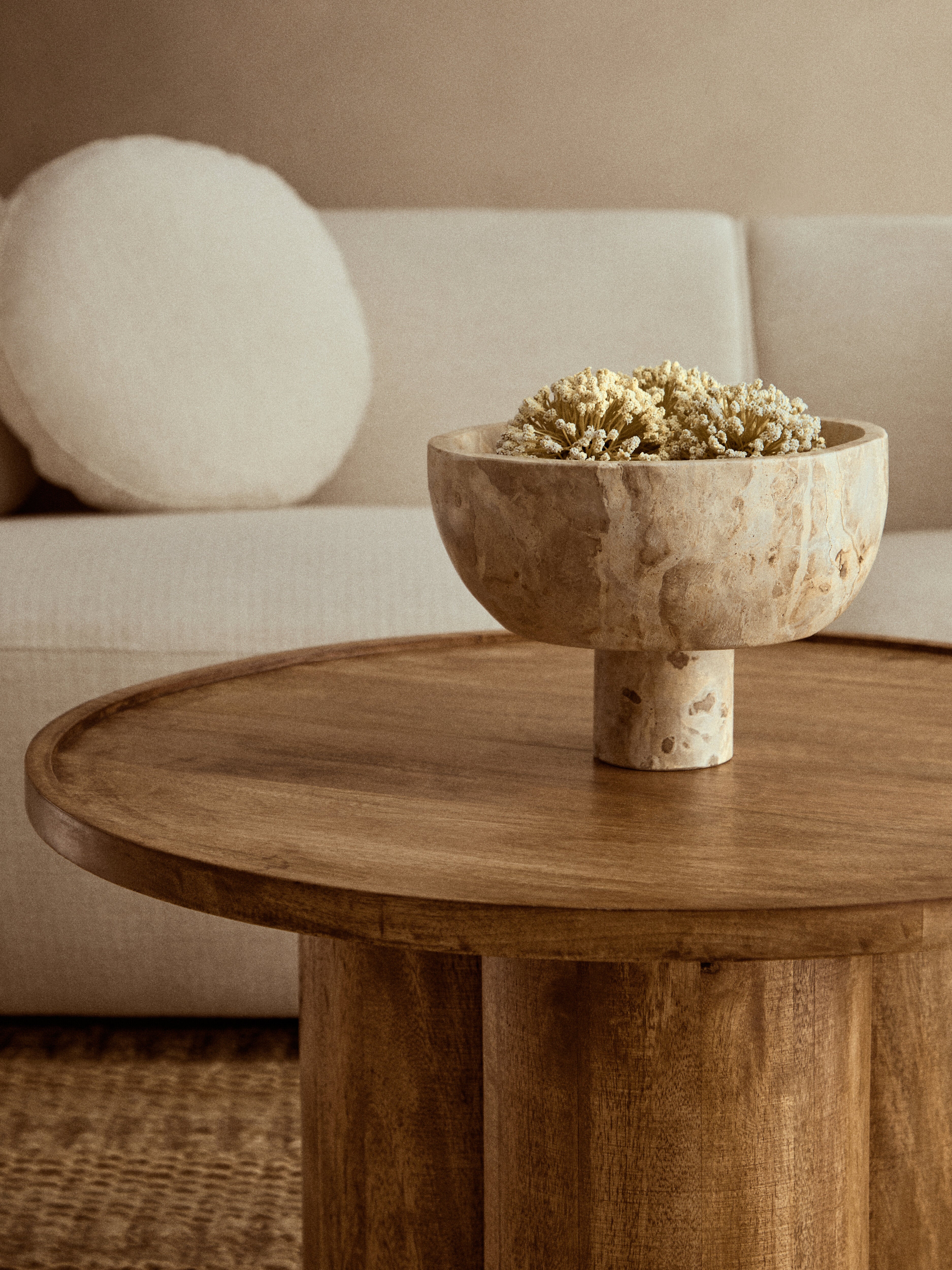 Como Chocolate Marble Pedestal Bowl - CLEARANCE