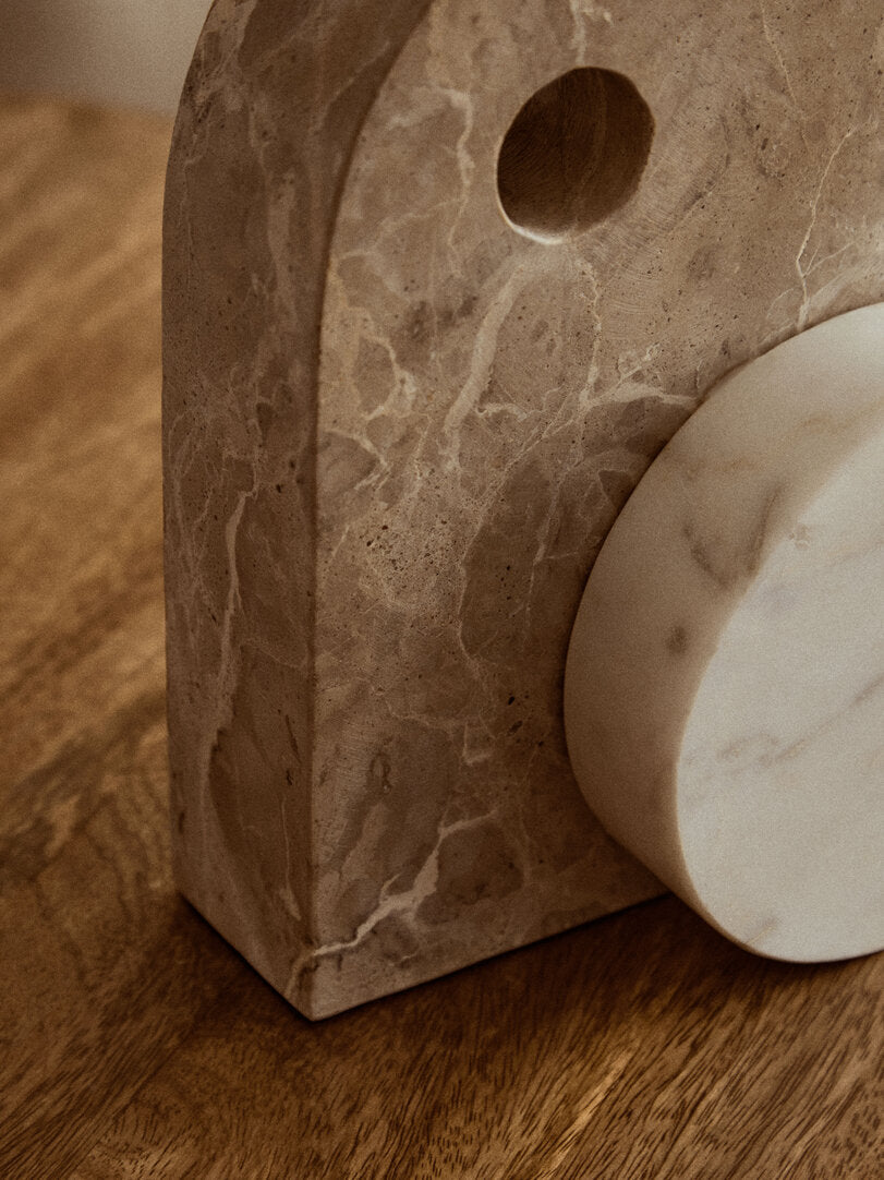 Como Chocolate & White Marble Sculpture