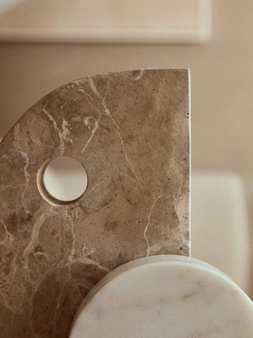 Como Chocolate & White Marble Sculpture