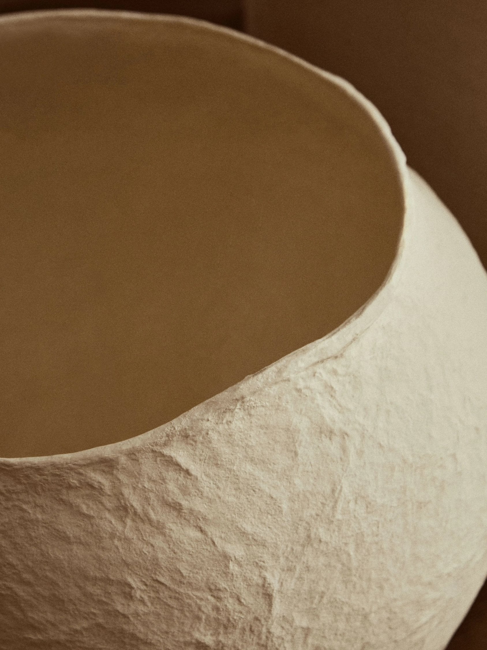 Papyrus Large Beige Cotton Mache Planter
