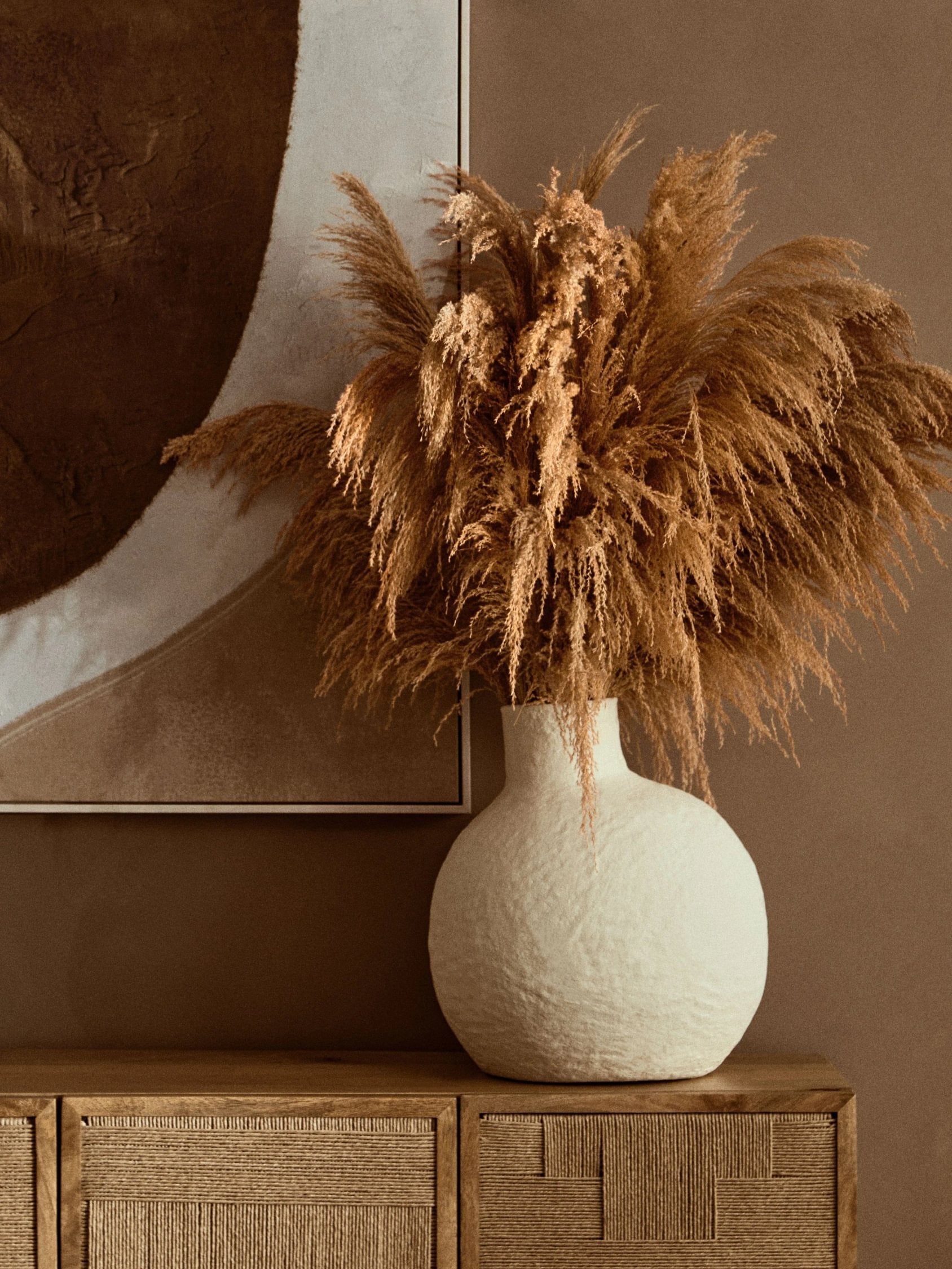 Papyrus Large Cream Cotton Mache Vase