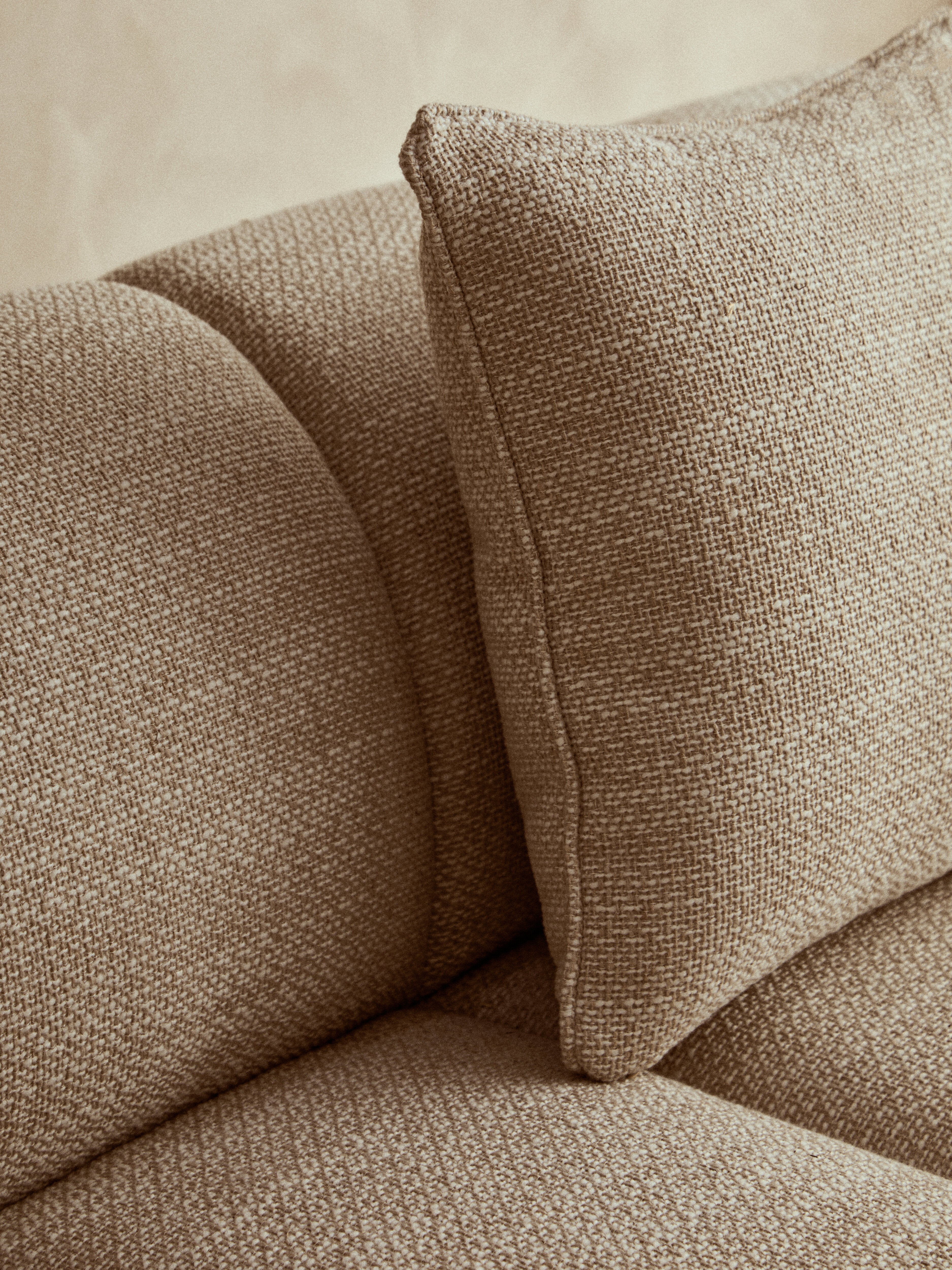 Elana Cream Linen Curved Sofa | 3 Seater