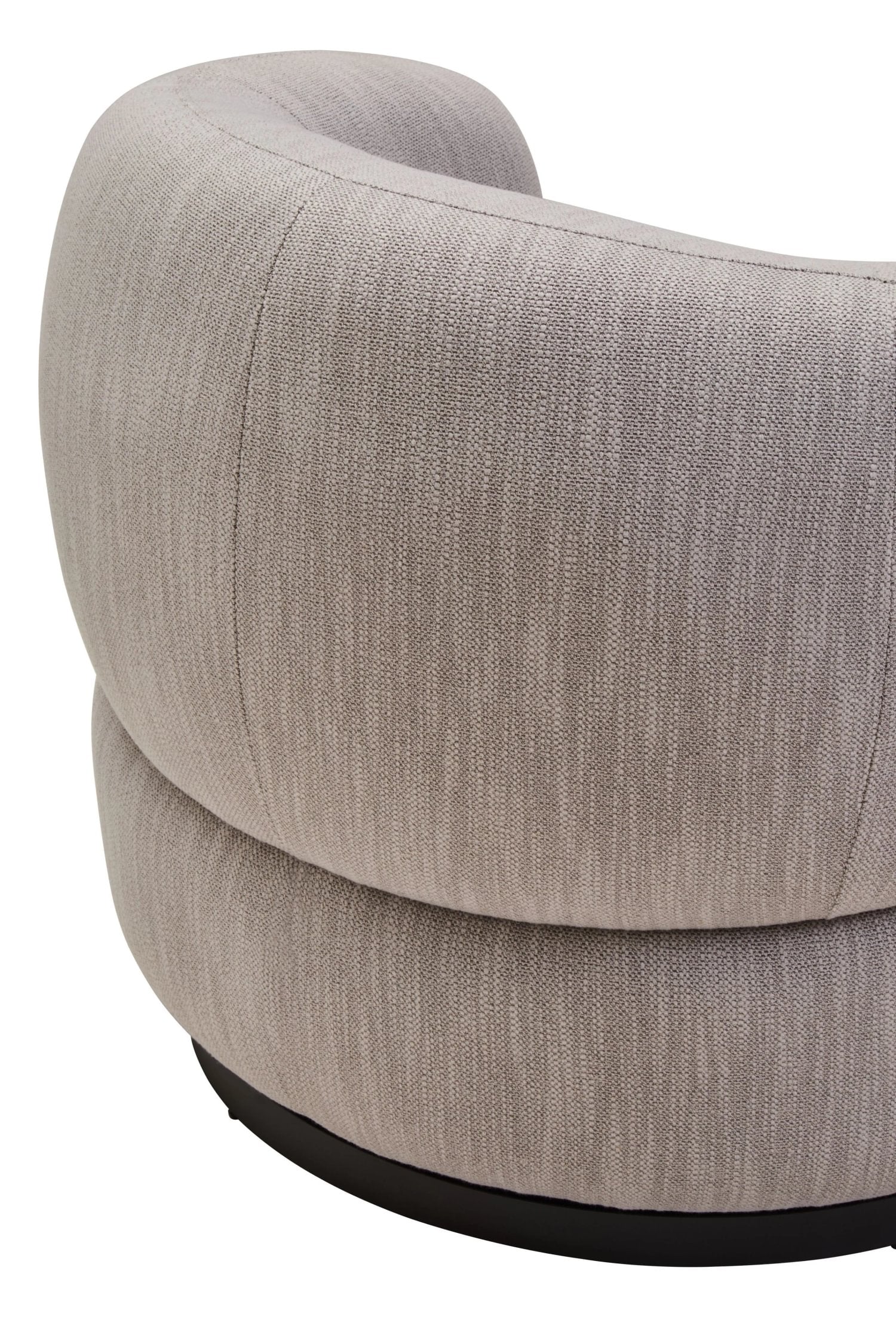 Swell Textured Grey Curved Swivel Chair